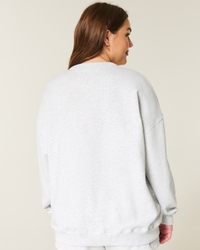 Oversized Heart Graphic Crew Sweatshirt