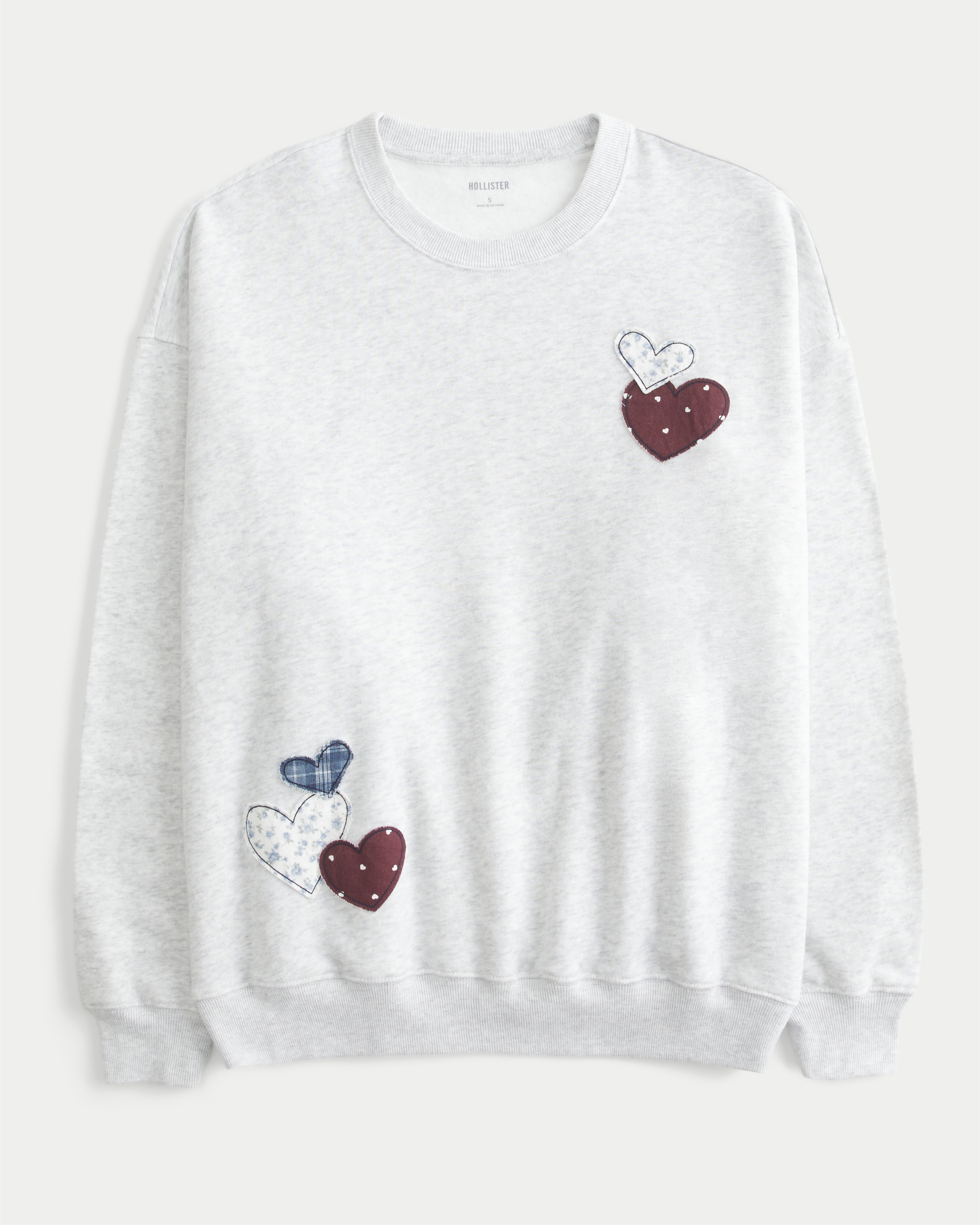 Oversized Heart Graphic Crew Sweatshirt