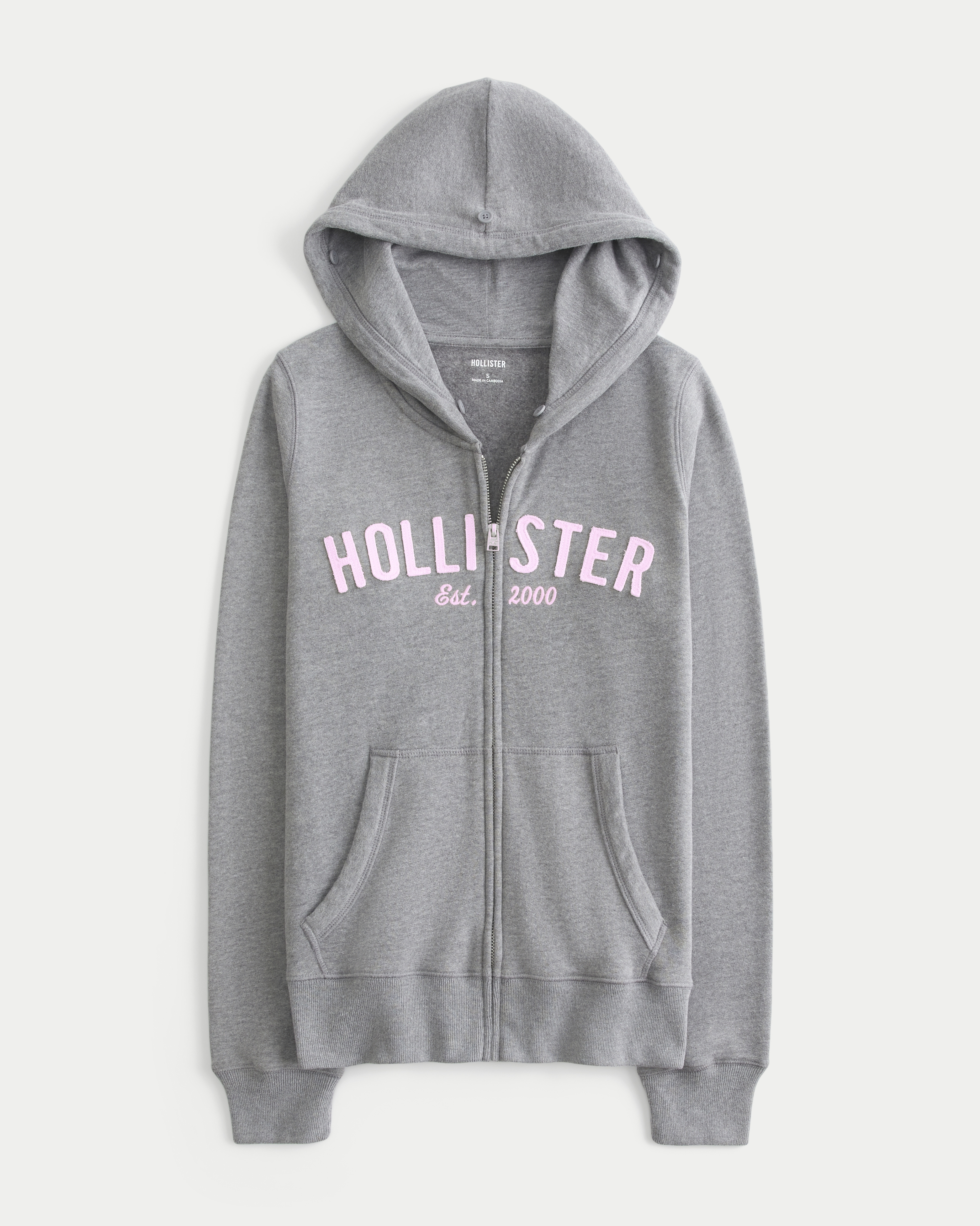Hollister Faux Fur Trim Logo Graphic Zip-Up Hoodie at CoolSprings