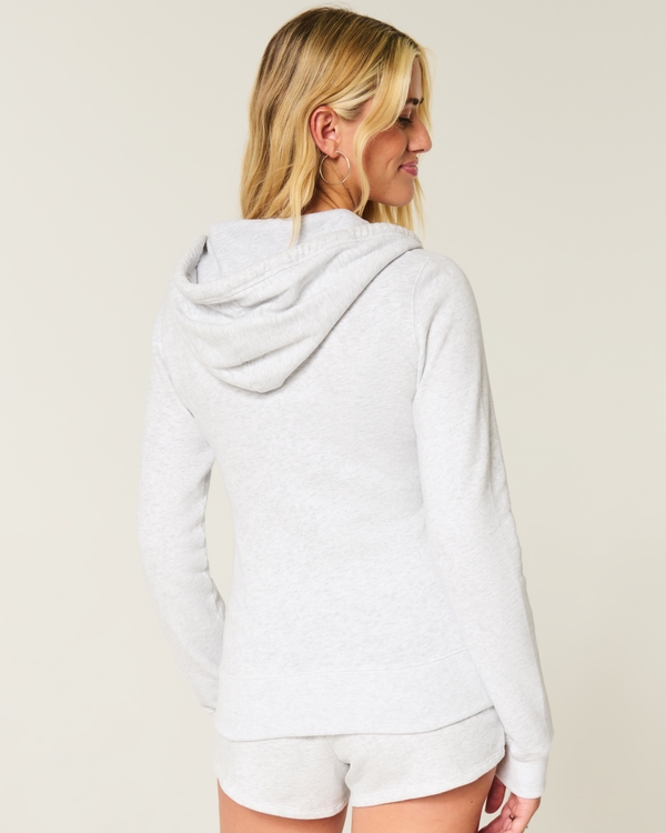 Zip-Up Hoodie, Light Heather Grey view 2