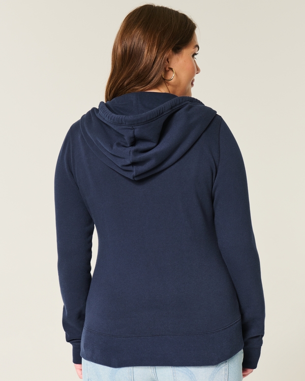 Zip-Up Hoodie, Navy Blue view 2