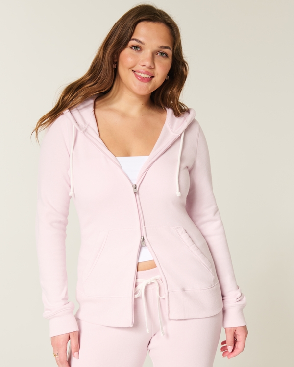 Zip-Up Hoodie, Light Lilac view 1