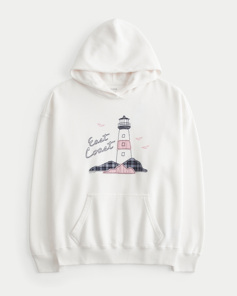 Oversized East Coast Graphic Hoodie