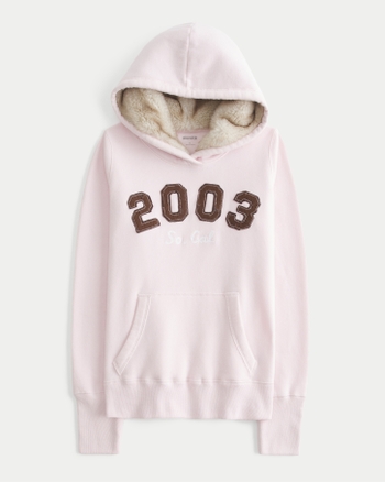 Hollister Hollister Feel Good Faux Fur-Lined Hood 2003 Graphic Hoodie
