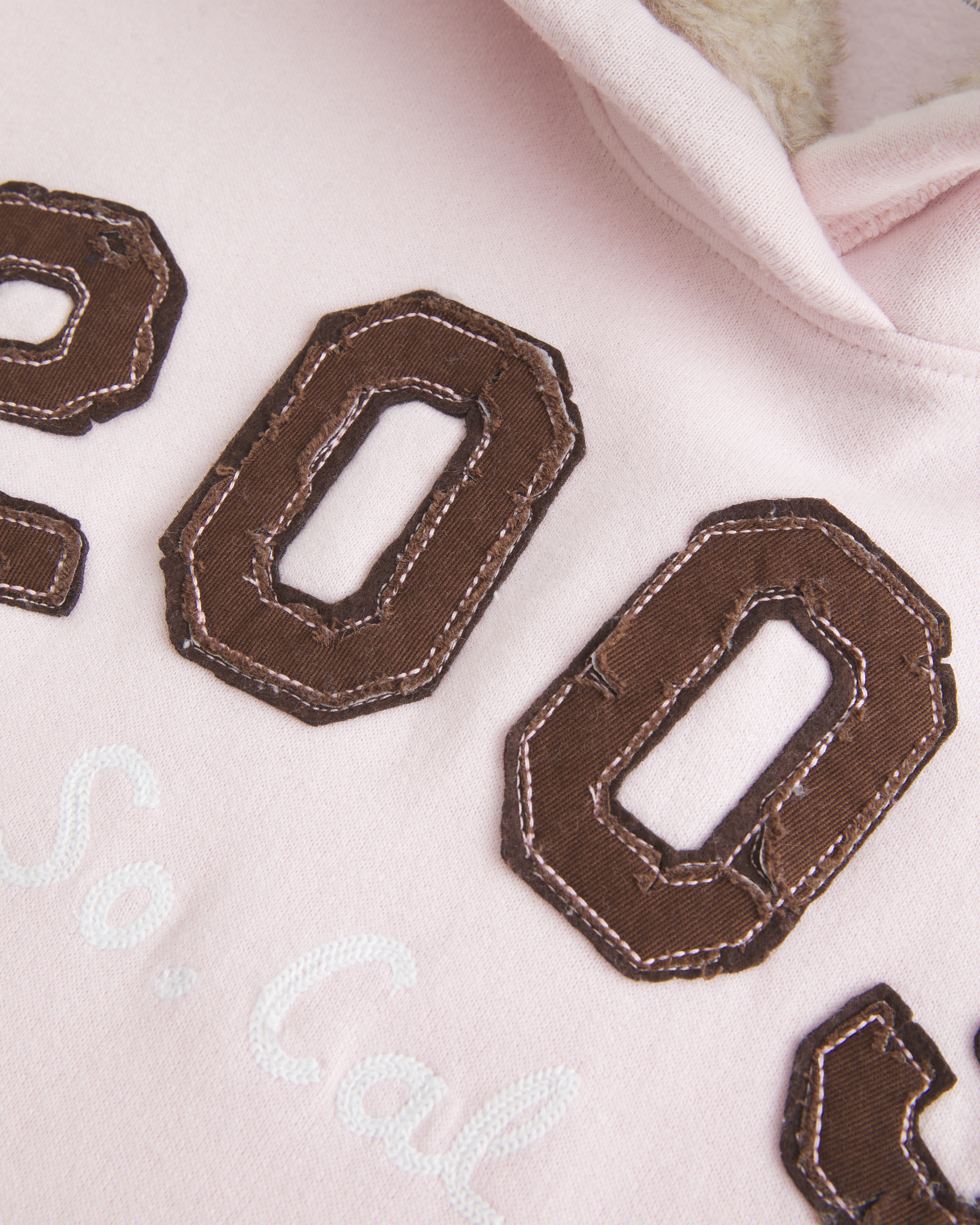 Hollister Faux Fur-lined Hood 2003 Graphic Hoodie In Pink