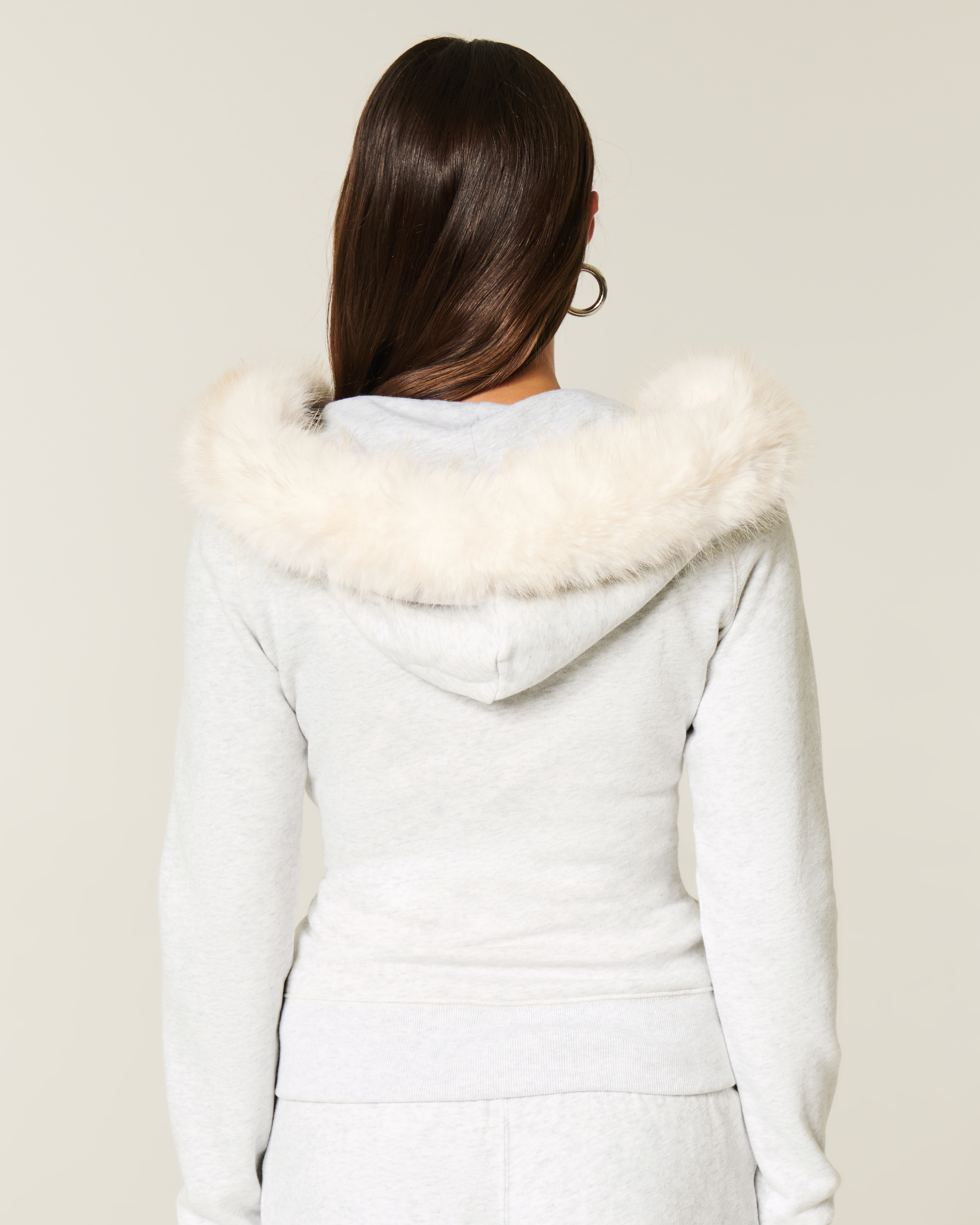 Hollister Feel Good Faux Fur Trim Zip-Up Hoodie | Liberty Center