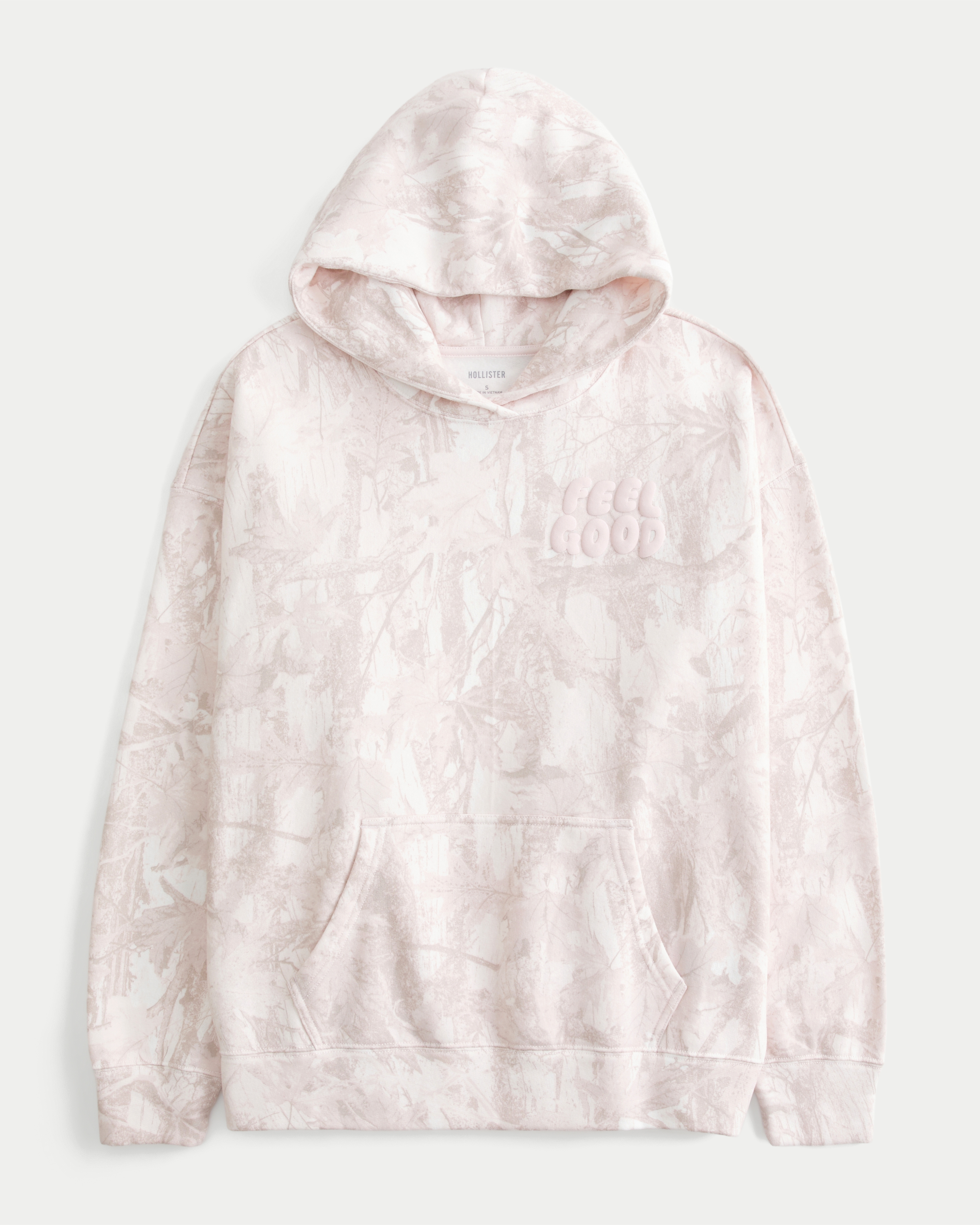 Hollister Feel Good Oversized Logo Graphic Camo Hoodie