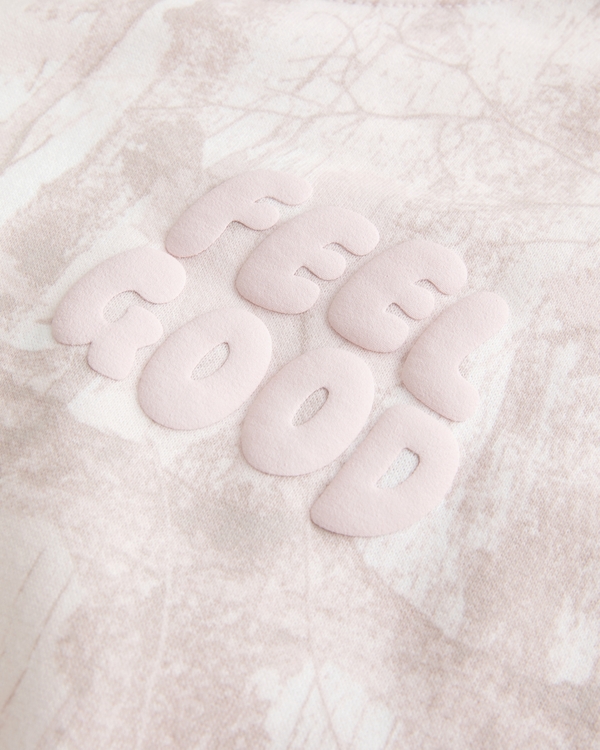 Hollister Feel Good Oversized Logo Graphic Camo Hoodie