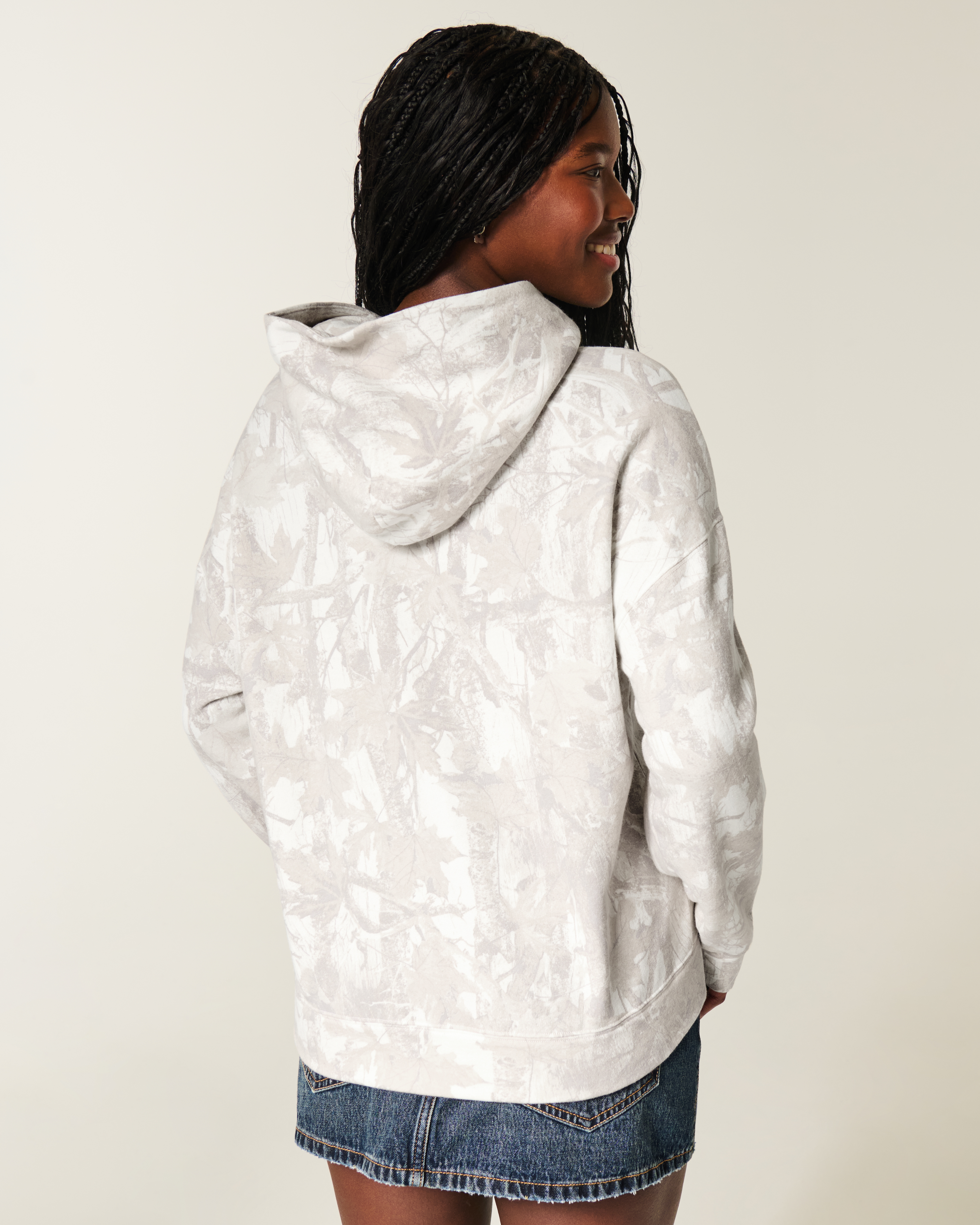 Oversized Senior Graphic Camo Hoodie