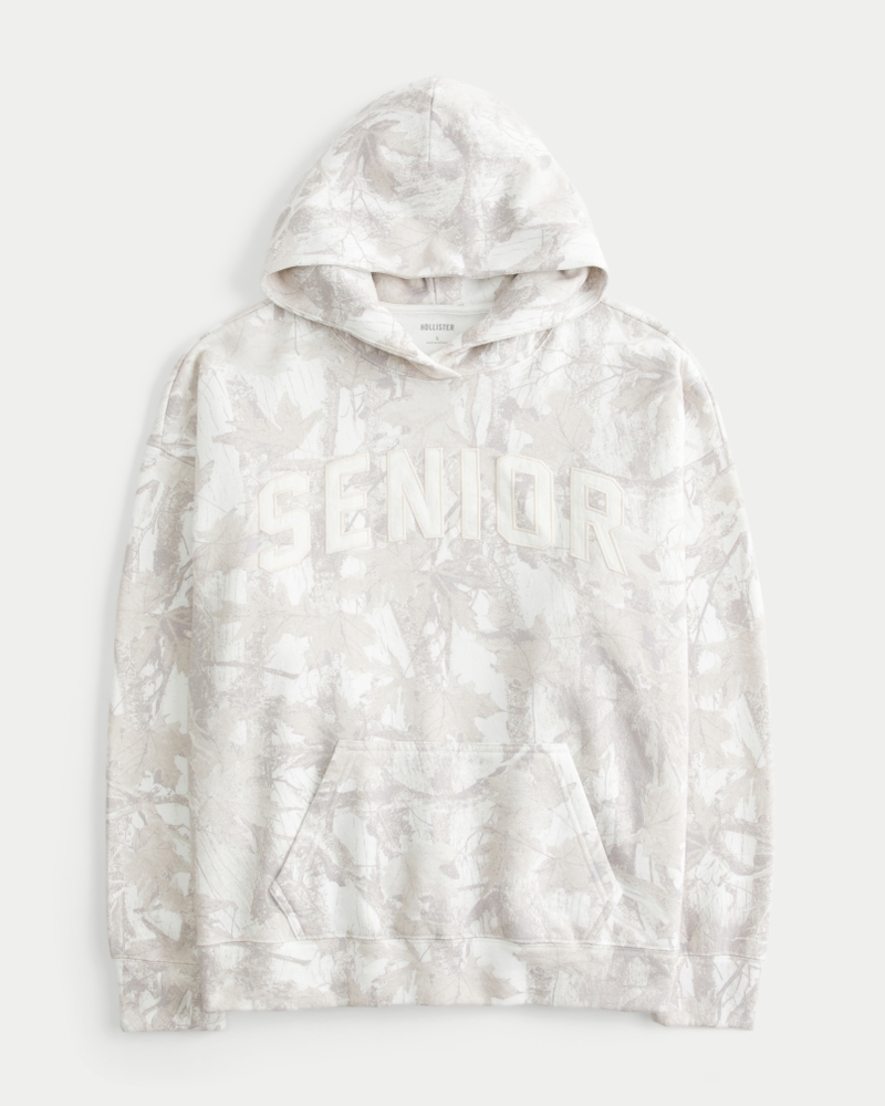 Oversized Senior Graphic Camo Hoodie