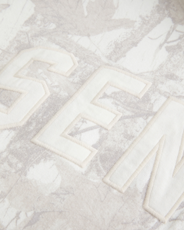 Hollister Feel Good Oversized Senior Graphic Camo Hoodie, Cloud White Camo view 2