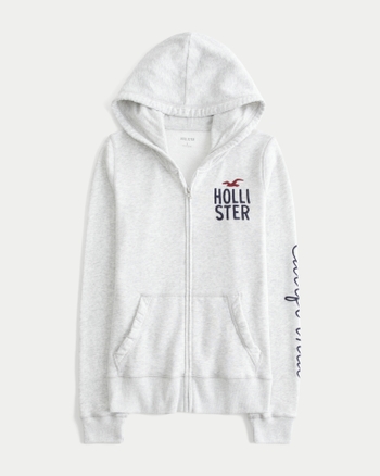 Femmes Sweat à capuche zippé à logo graphique | Femmes Sweats et pantalons de jogging | HollisterCo.com