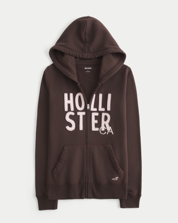 Women's Logo Graphic Zip-Up Hoodie | Women's Sweatshirts & Sweatpants | HollisterCo.com