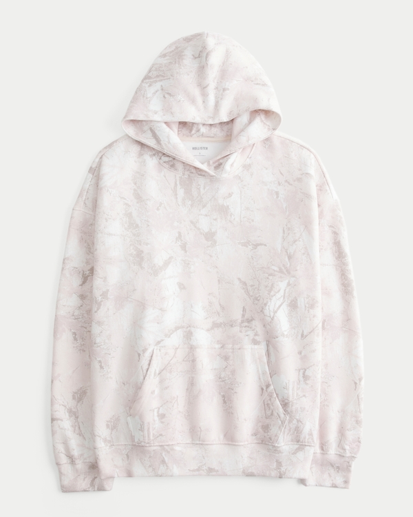 Oversized Pink Camo Hoodie, Light Lilac Camo view 1