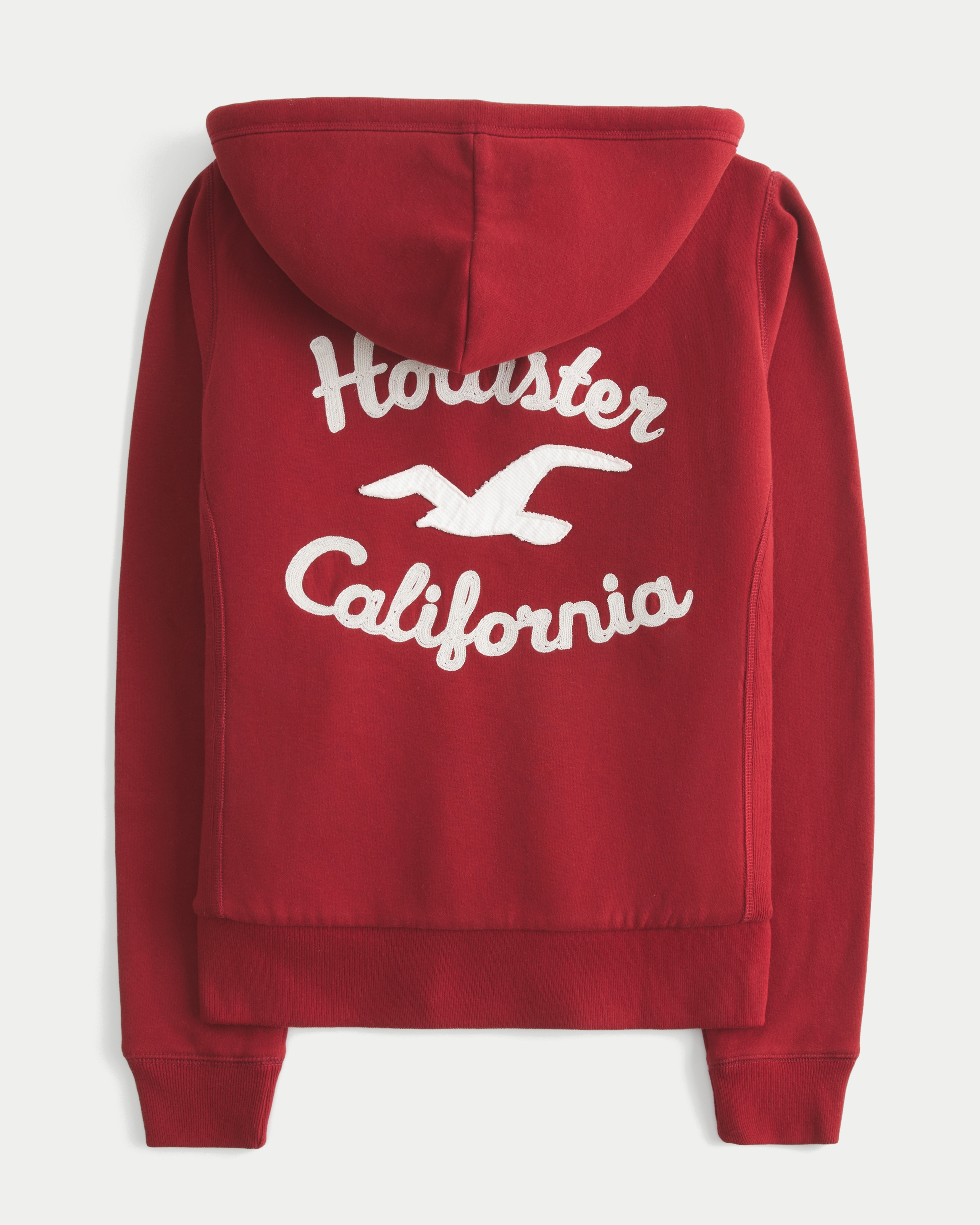 Hollister Holiday Vault Release Sherpa-lined Zip-up Logo Graphic Hoodie