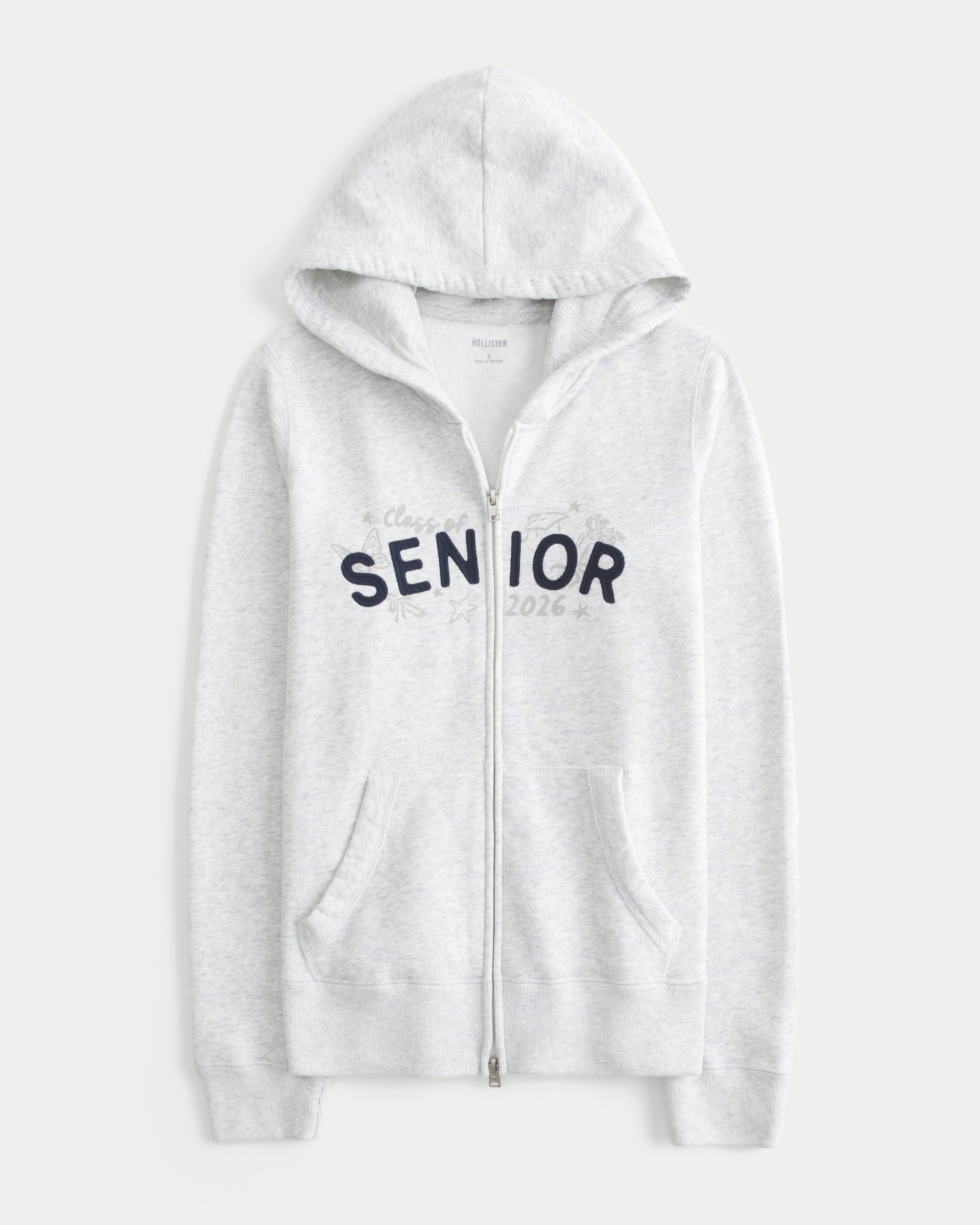 Hollister Feel Good Zip-Up Senior Graphic Hoodie