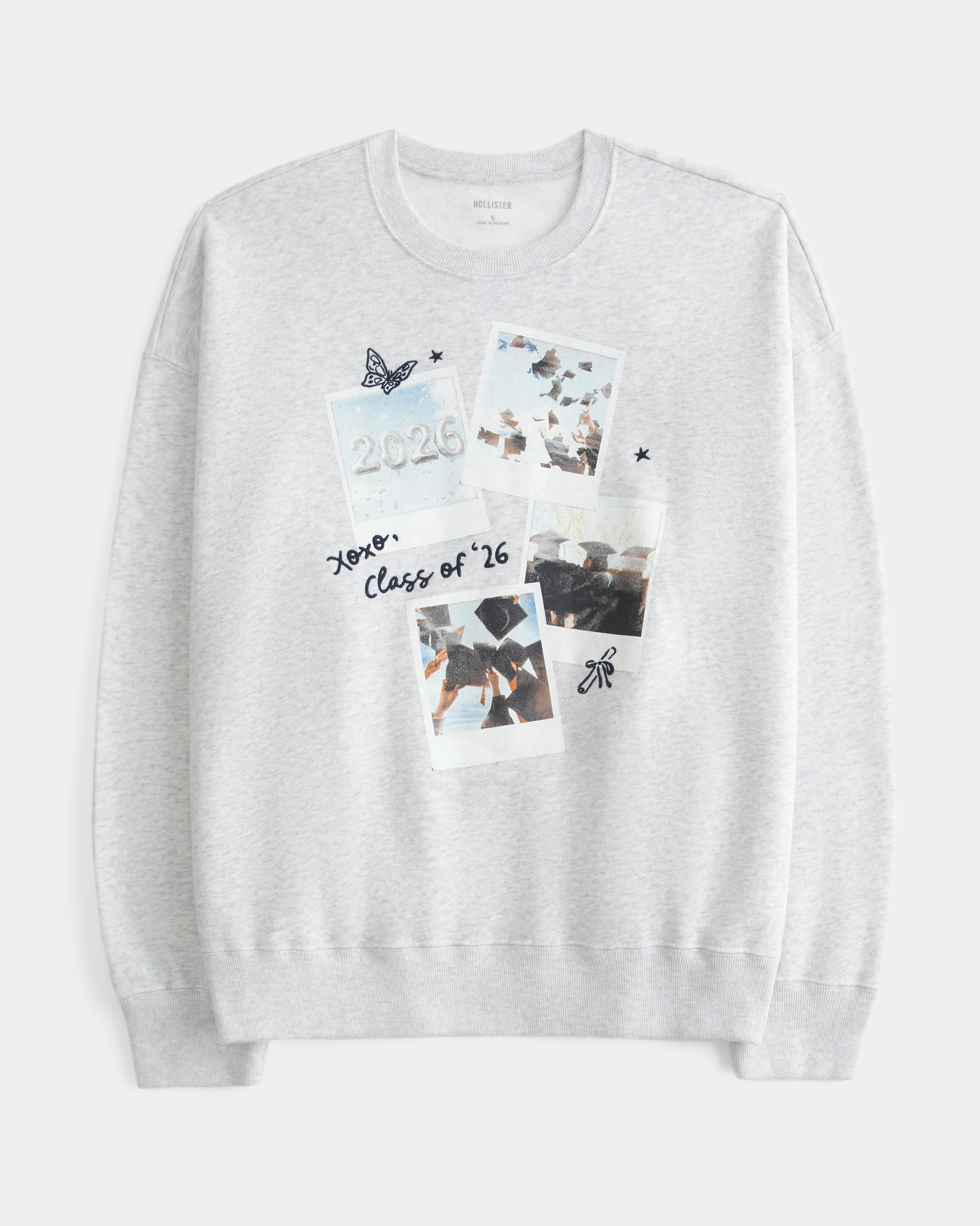 Hollister Feel Good Oversized Senior Graphic Crew Sweatshirt
