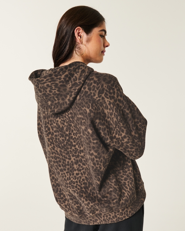 Oversized Leopard Print Sweatshirt