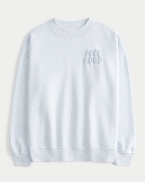 Hollister Feel Good Graphic Mock-Neck Sweatshirt, Light Blue view 1