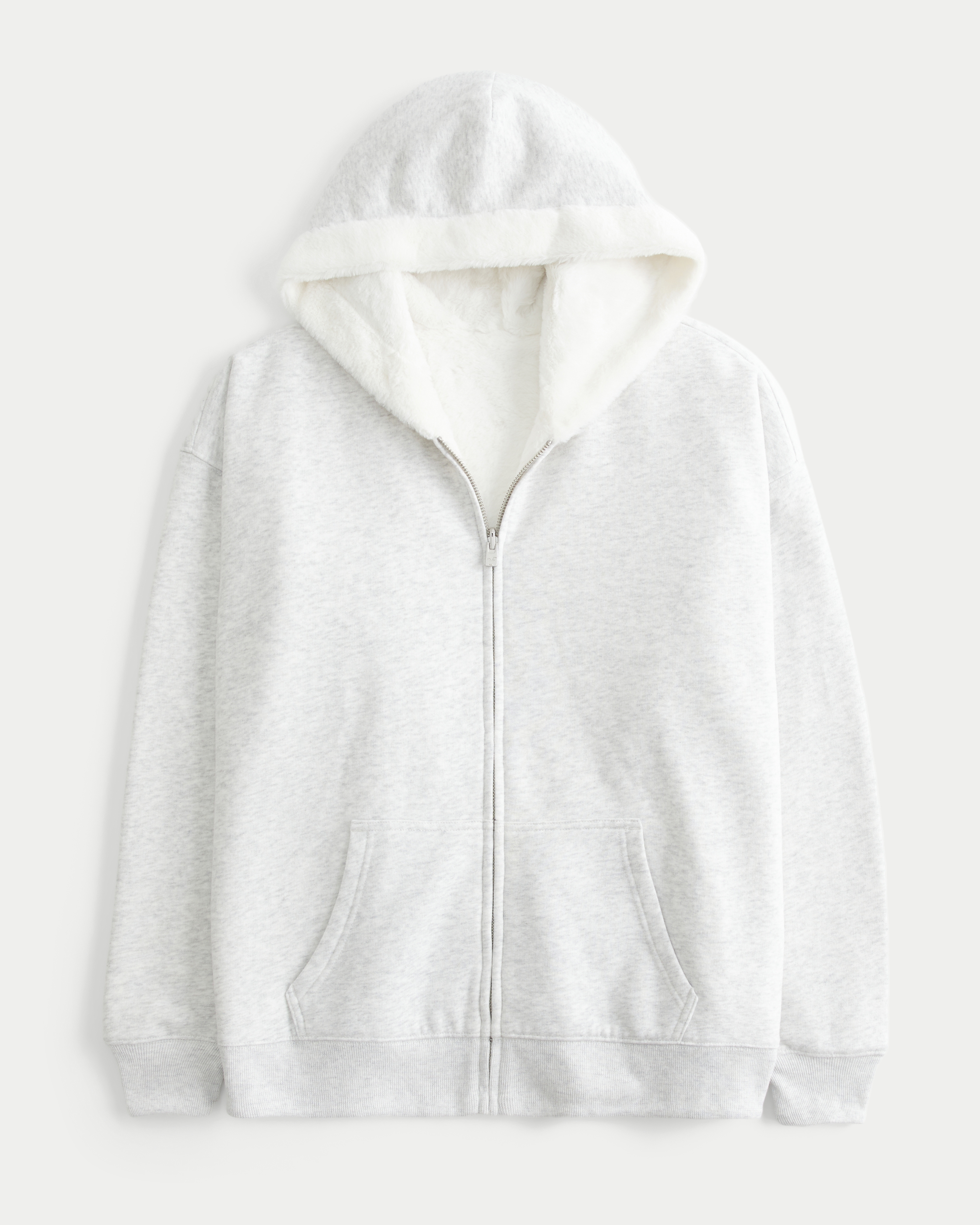 Hollister Feel Good Reversible Faux Fur-Lined Fleece Zip-Up Hoodie