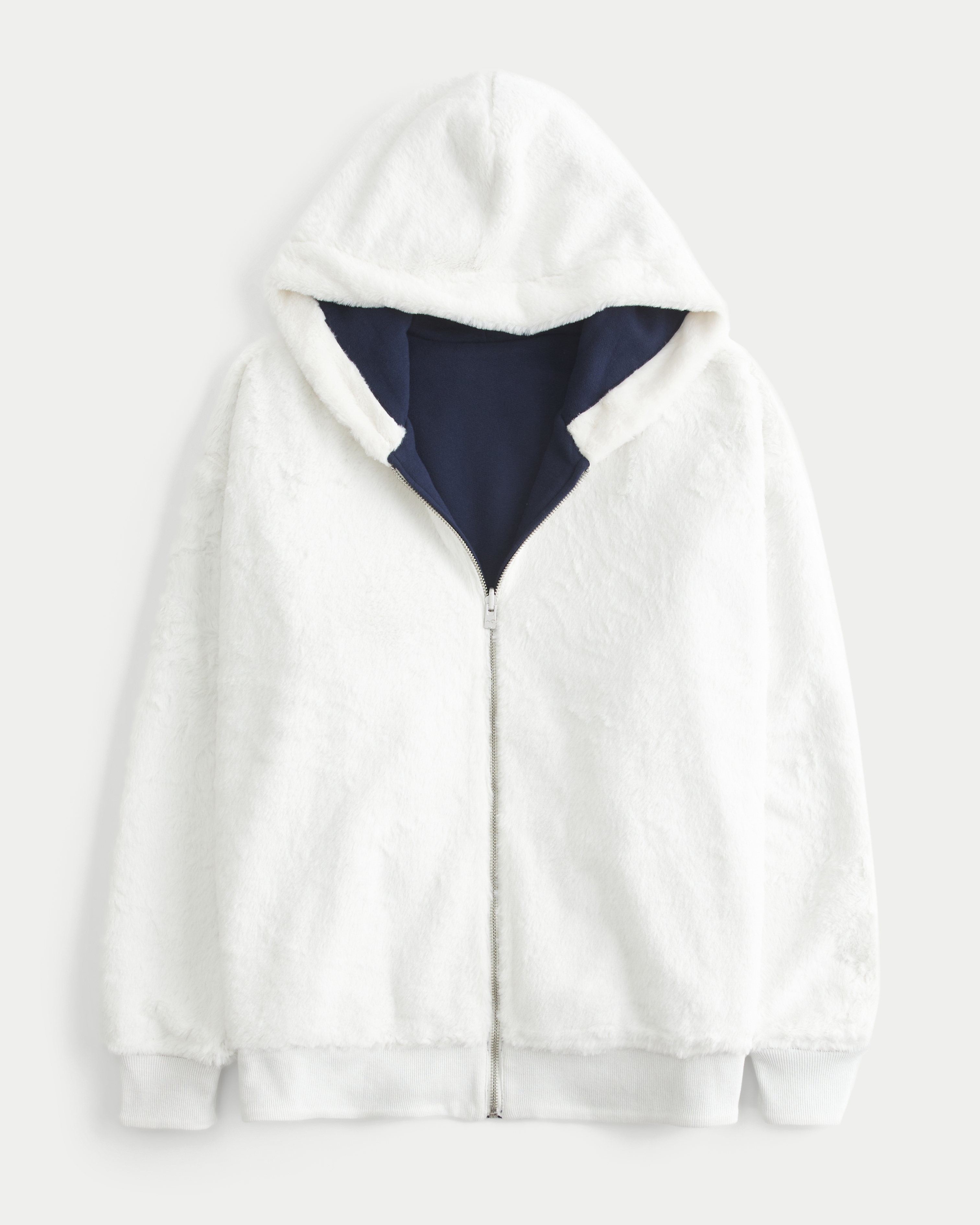 Hollister Reversible Faux Fur-lined Fleece Zip-up Hoodie