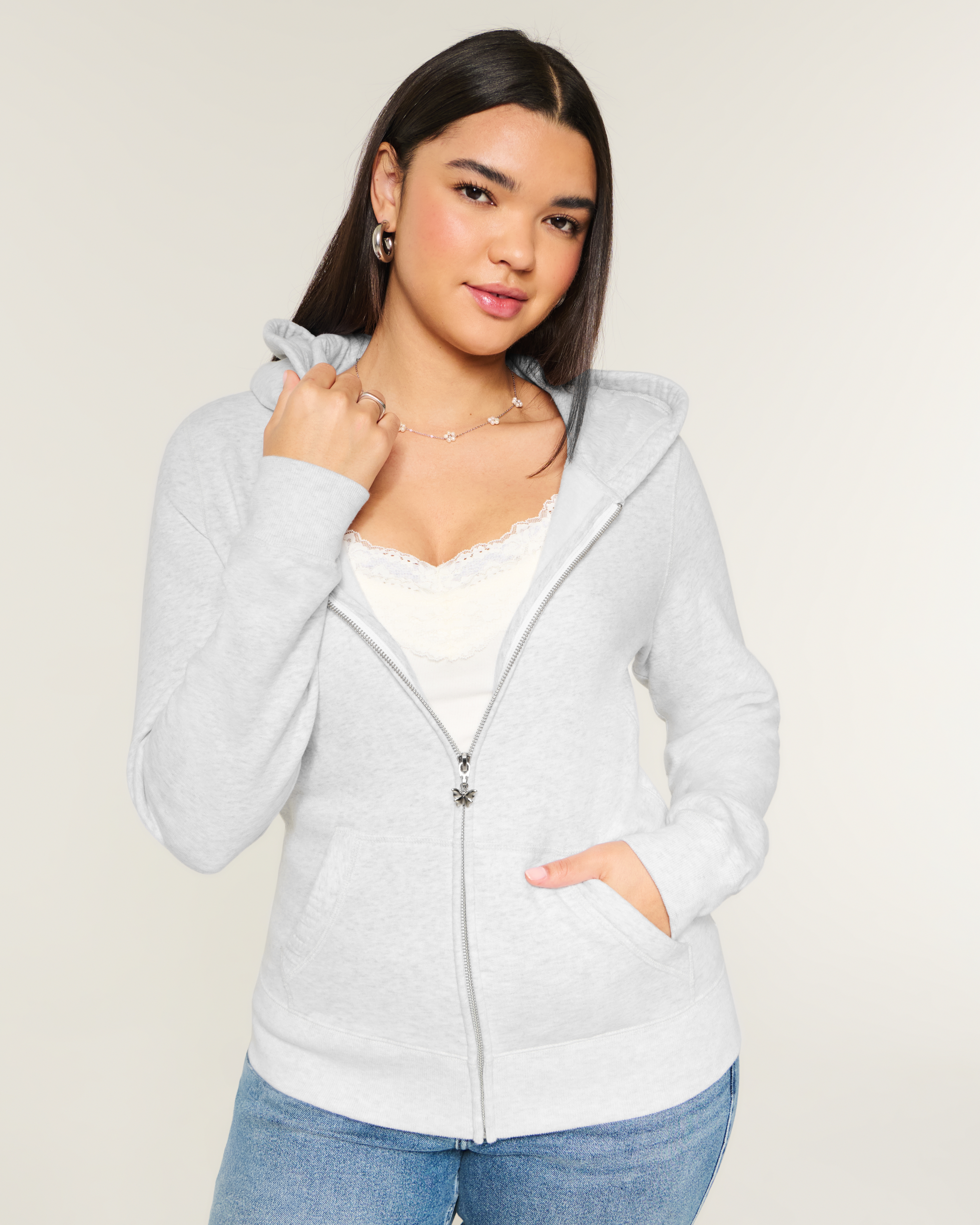 Hollister Feel Good Customizable Charm Zip-Up Hoodie