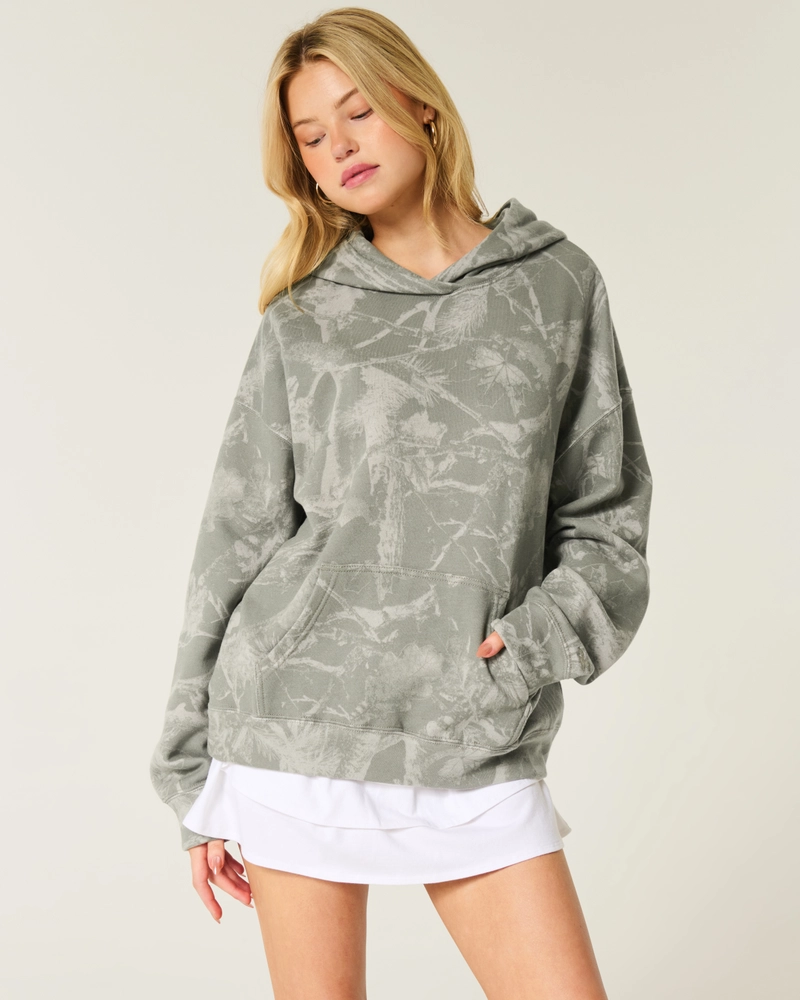 Oversized Pink Camo Hoodie