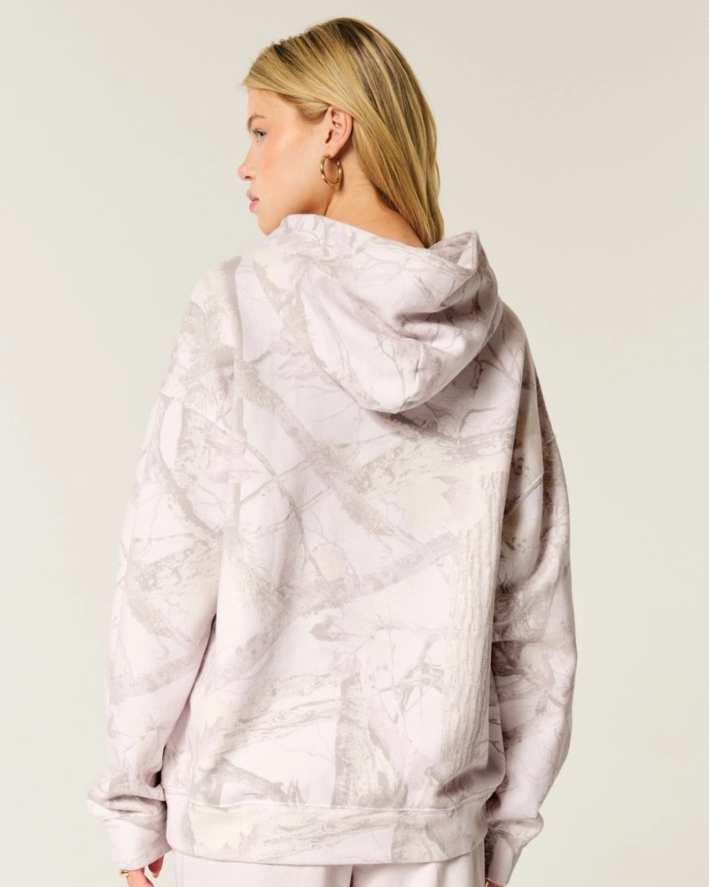 Oversized Pink Camo Hoodie