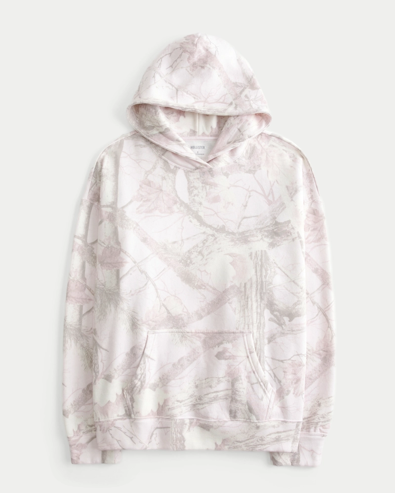 Oversized Pink Camo Hoodie