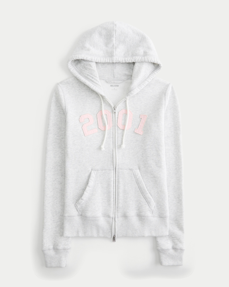 Women's Y2K Zip-Up Graphic Hoodie | Women's Clearance