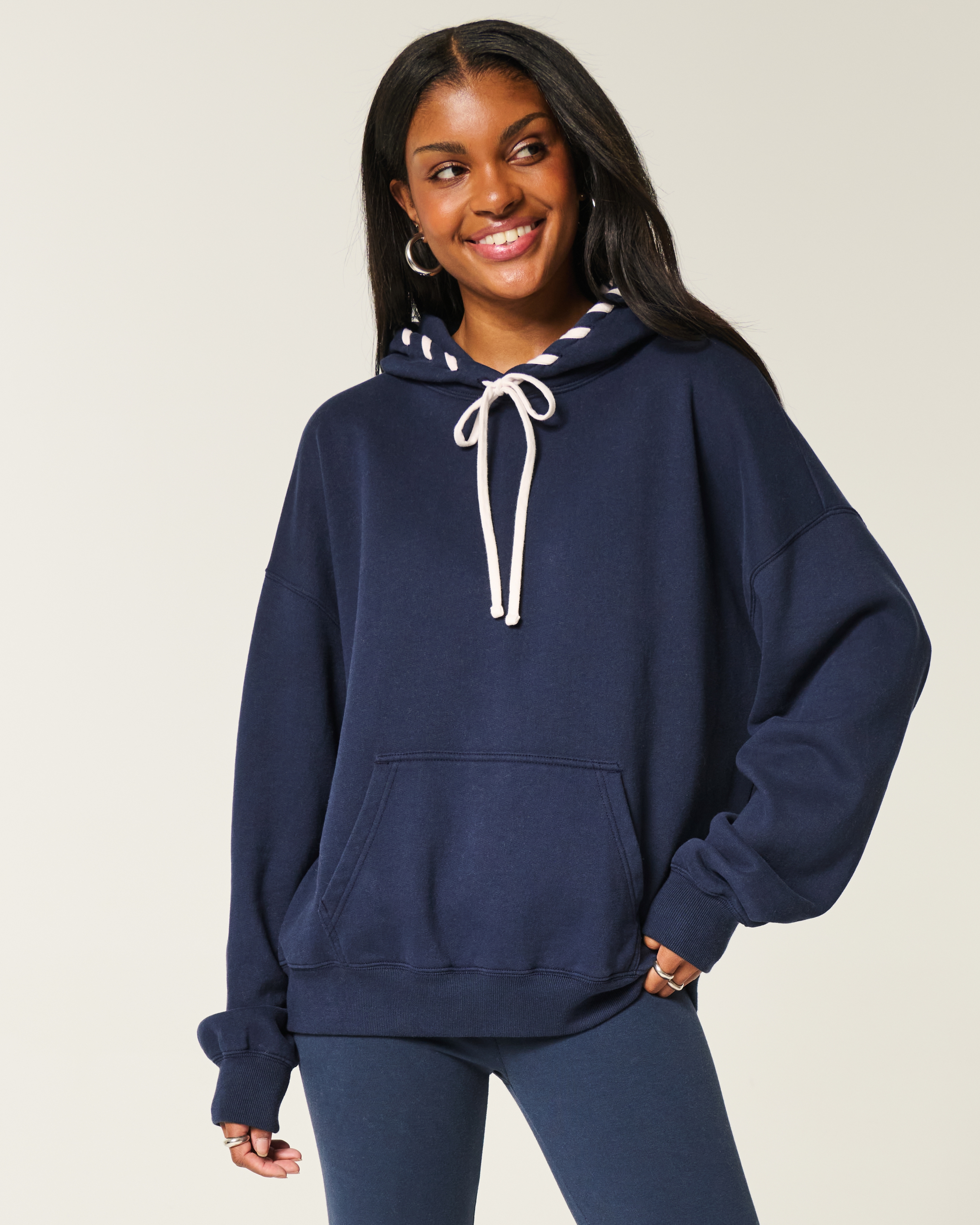 Oversized Hoodie with Hood Detail