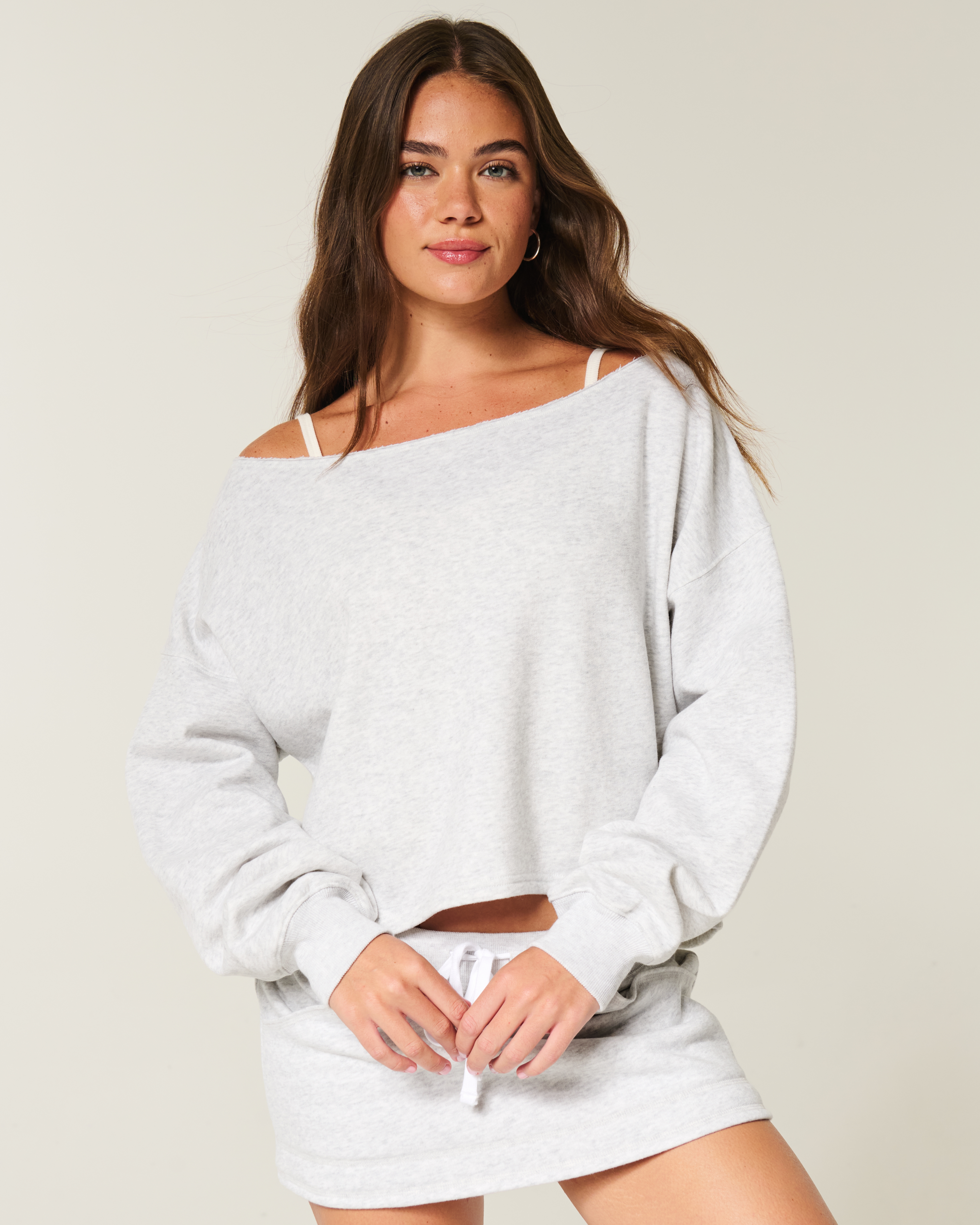 Easy Double Off-the-Shoulder Sweatshirt