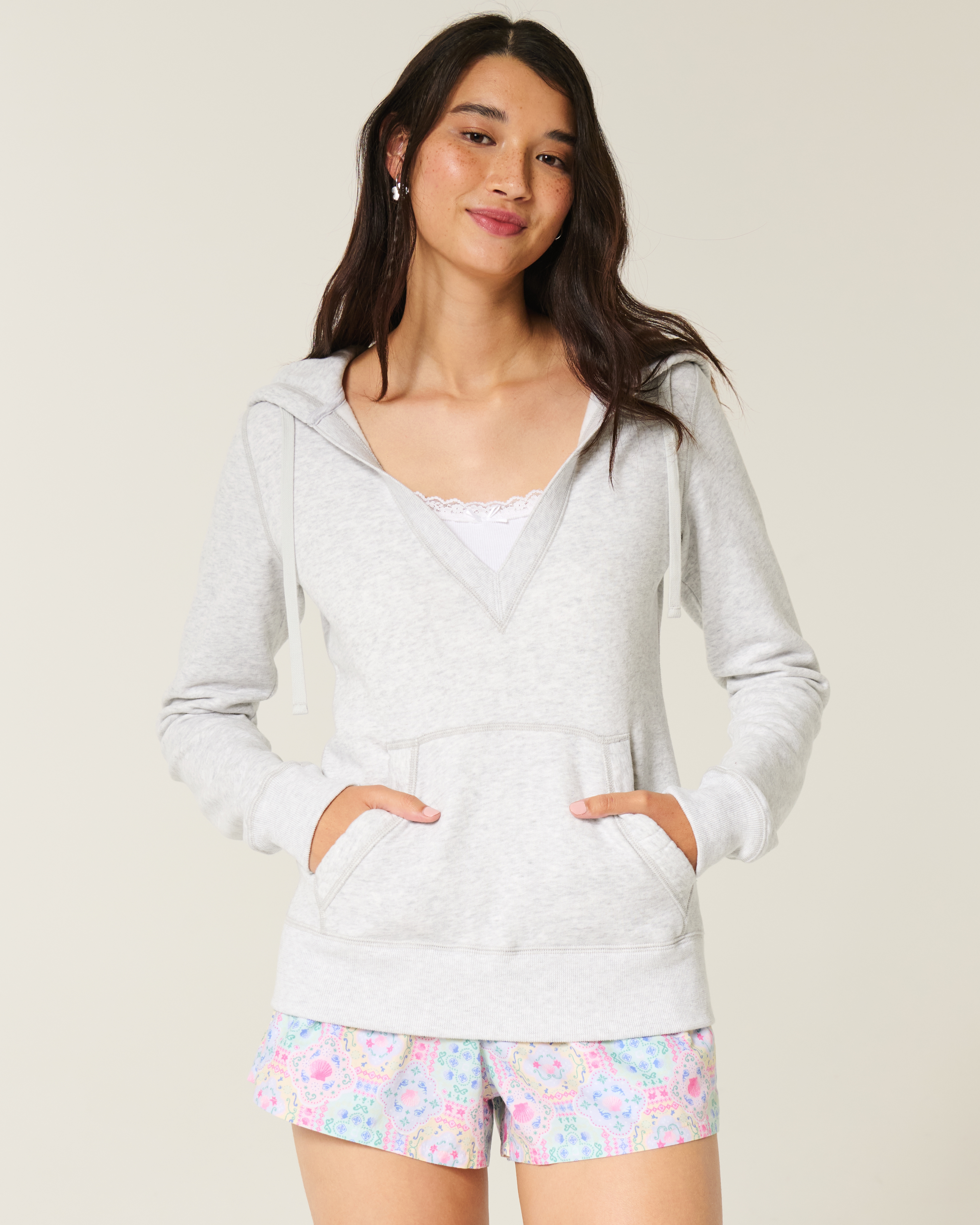 Extra Slim V-Neck Hoodie