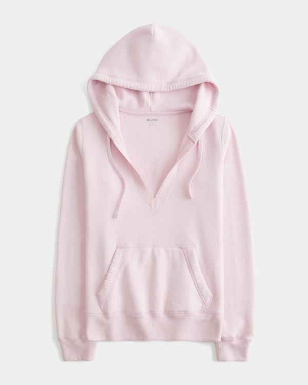 Extra Slim V-Neck Hoodie, Light Lilac view 1