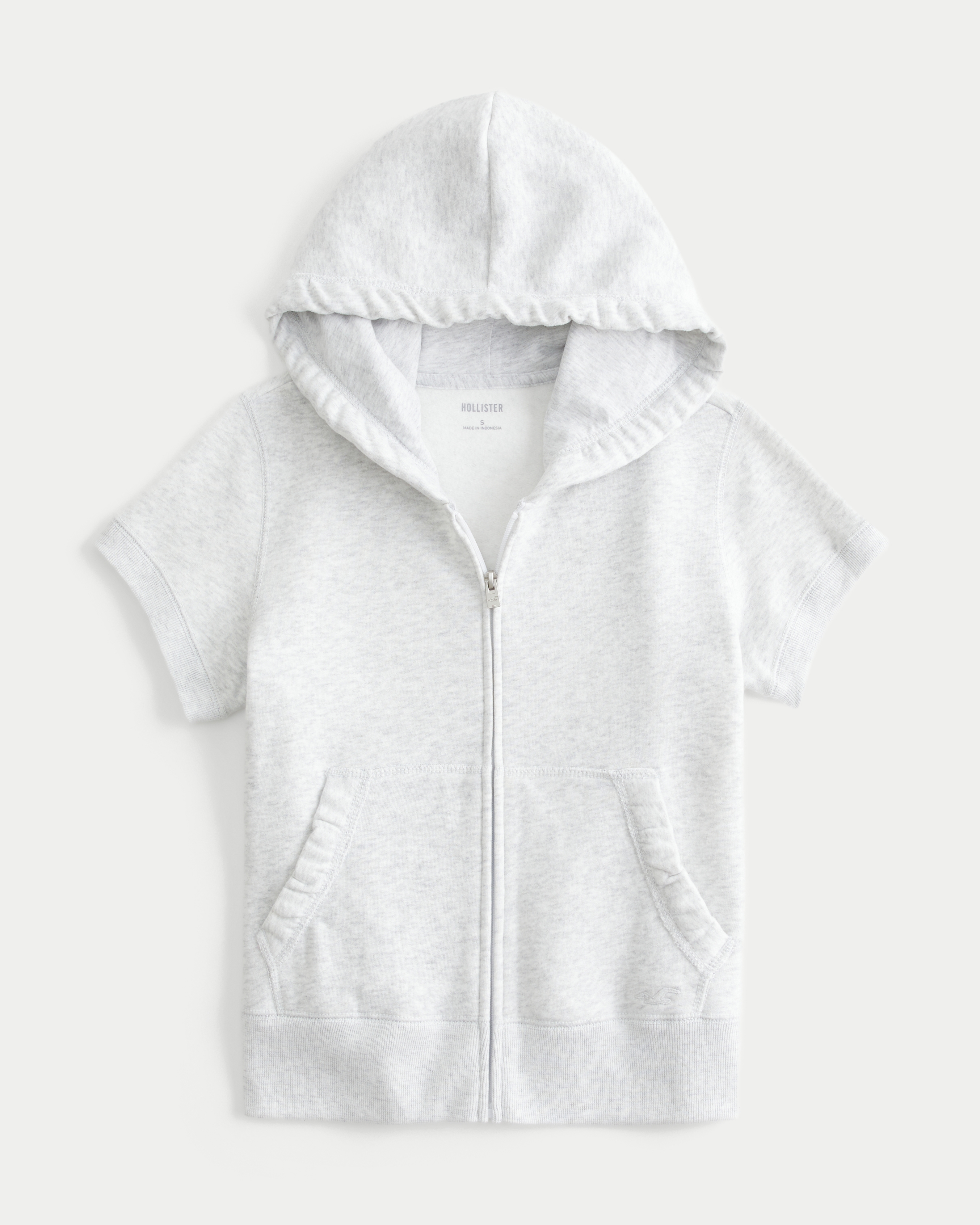Short-Sleeve Zip-Up Hoodie