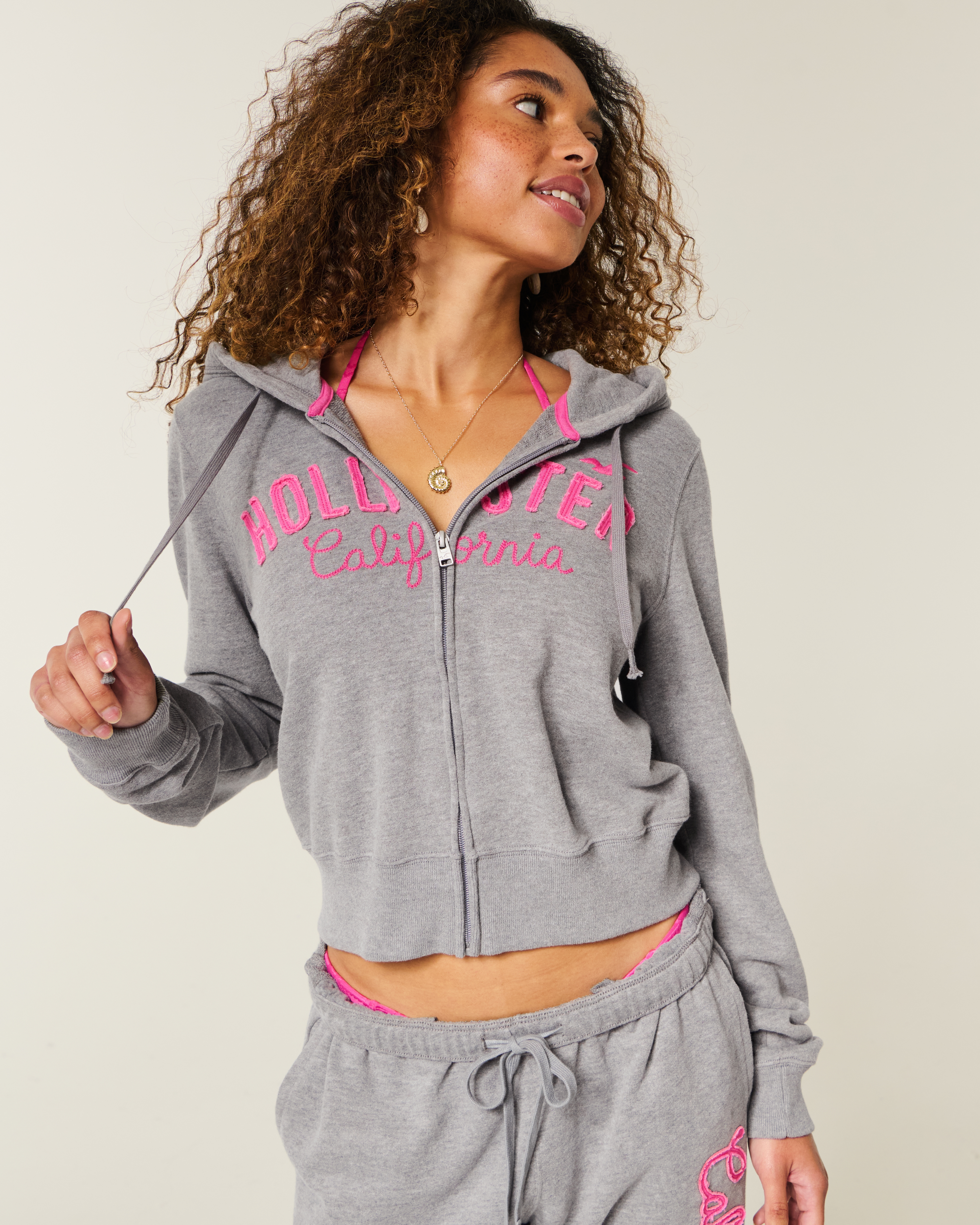 Terry Logo Graphic Zip-Up Hoodie