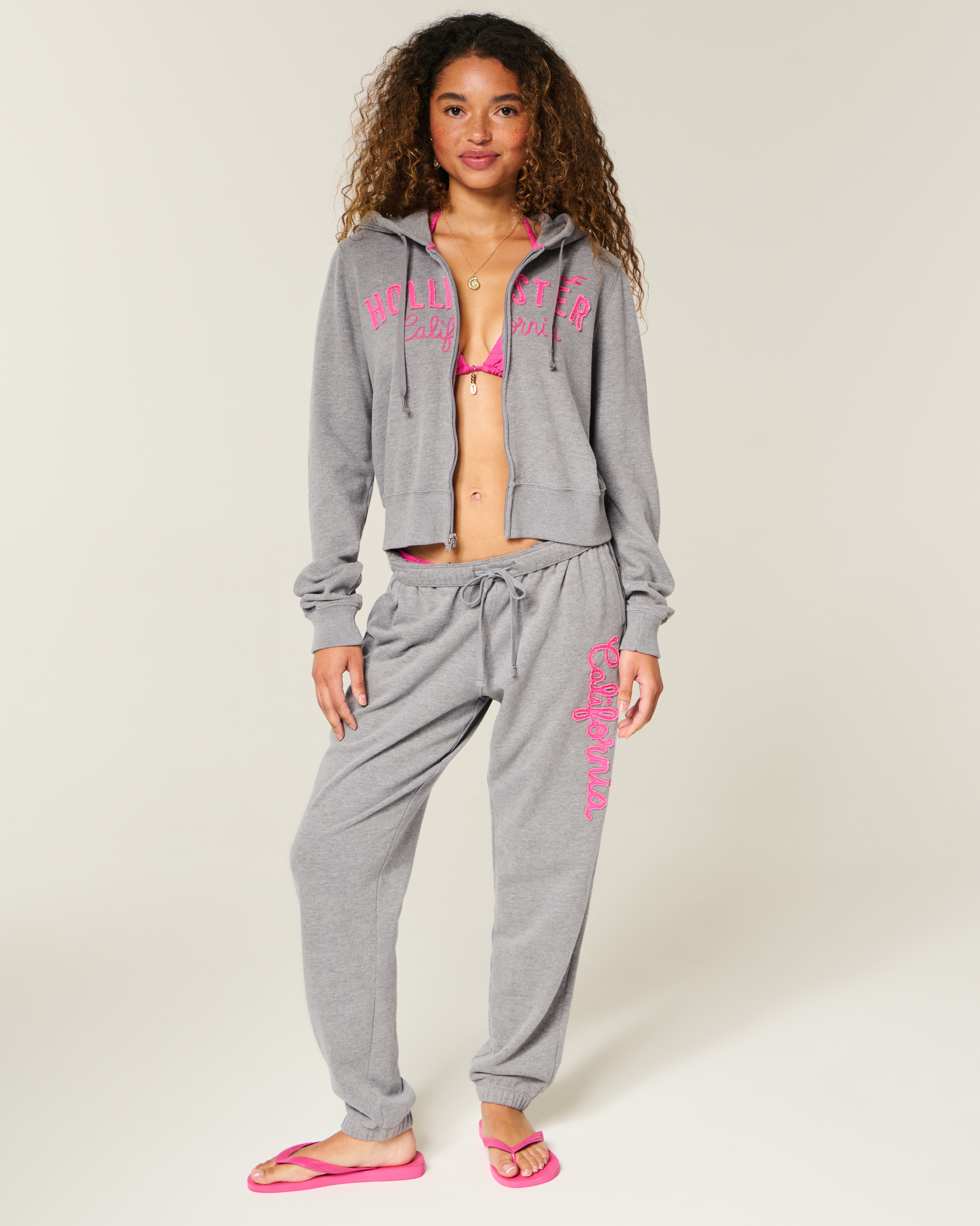 Terry Logo Graphic Zip-Up Hoodie