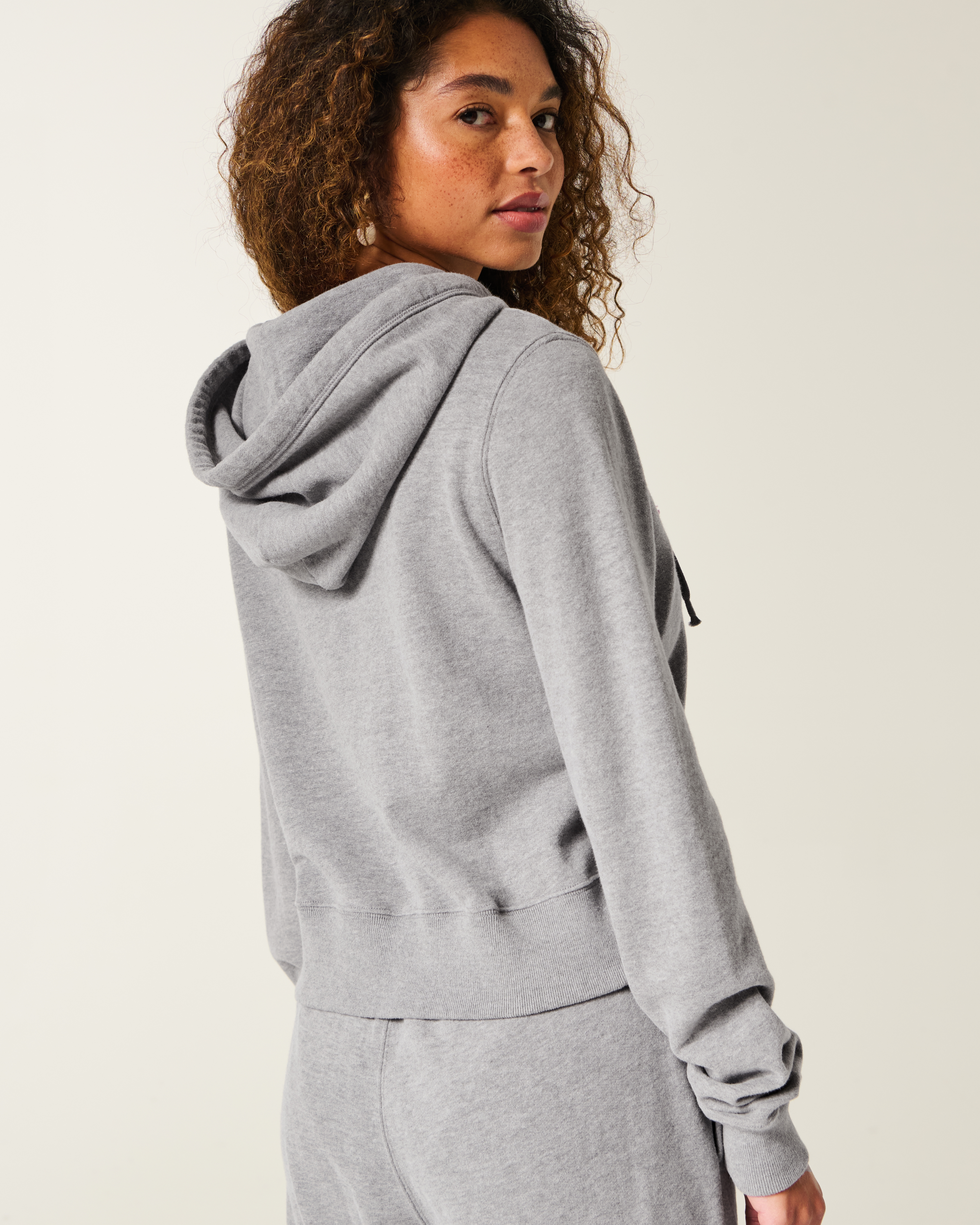 Terry Logo Graphic Zip-Up Hoodie