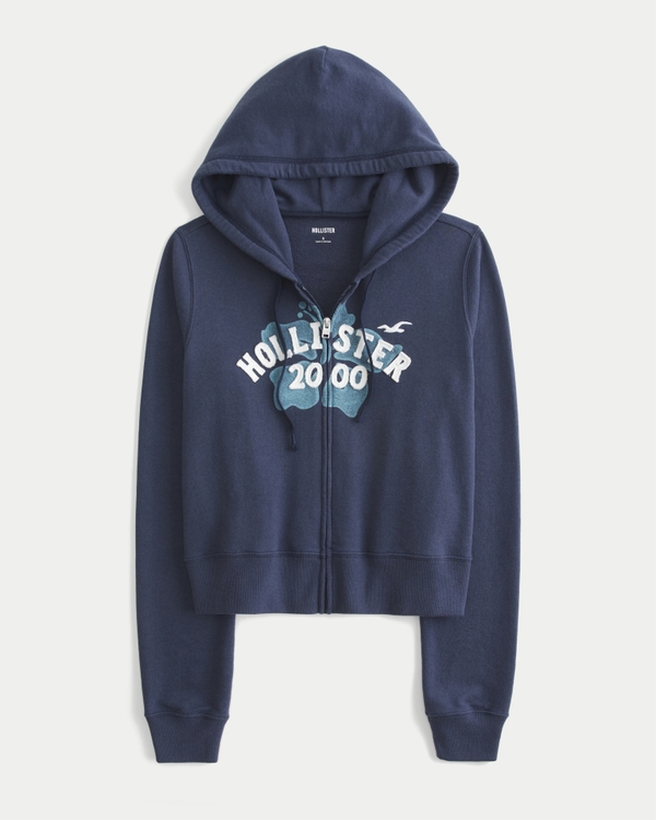 Terry Logo Graphic Zip-Up Hoodie