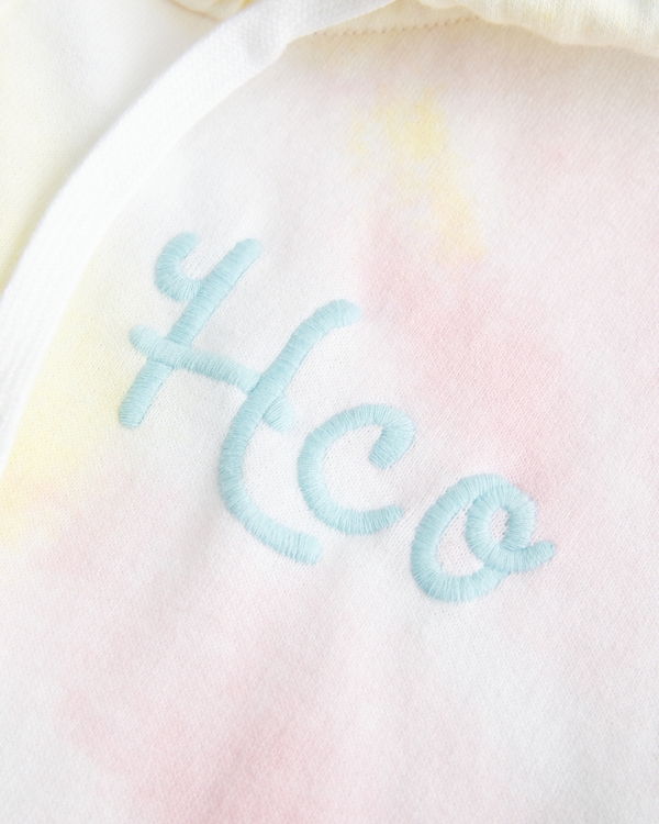 Terry Logo Graphic Wash Effect Zip-Up Hoodie