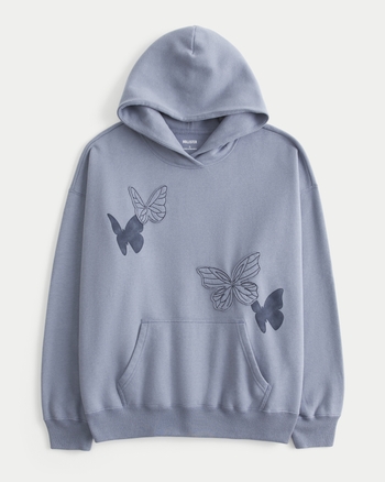 Hollister Hollister Feel Good Oversized Butterfly Graphic Hoodie