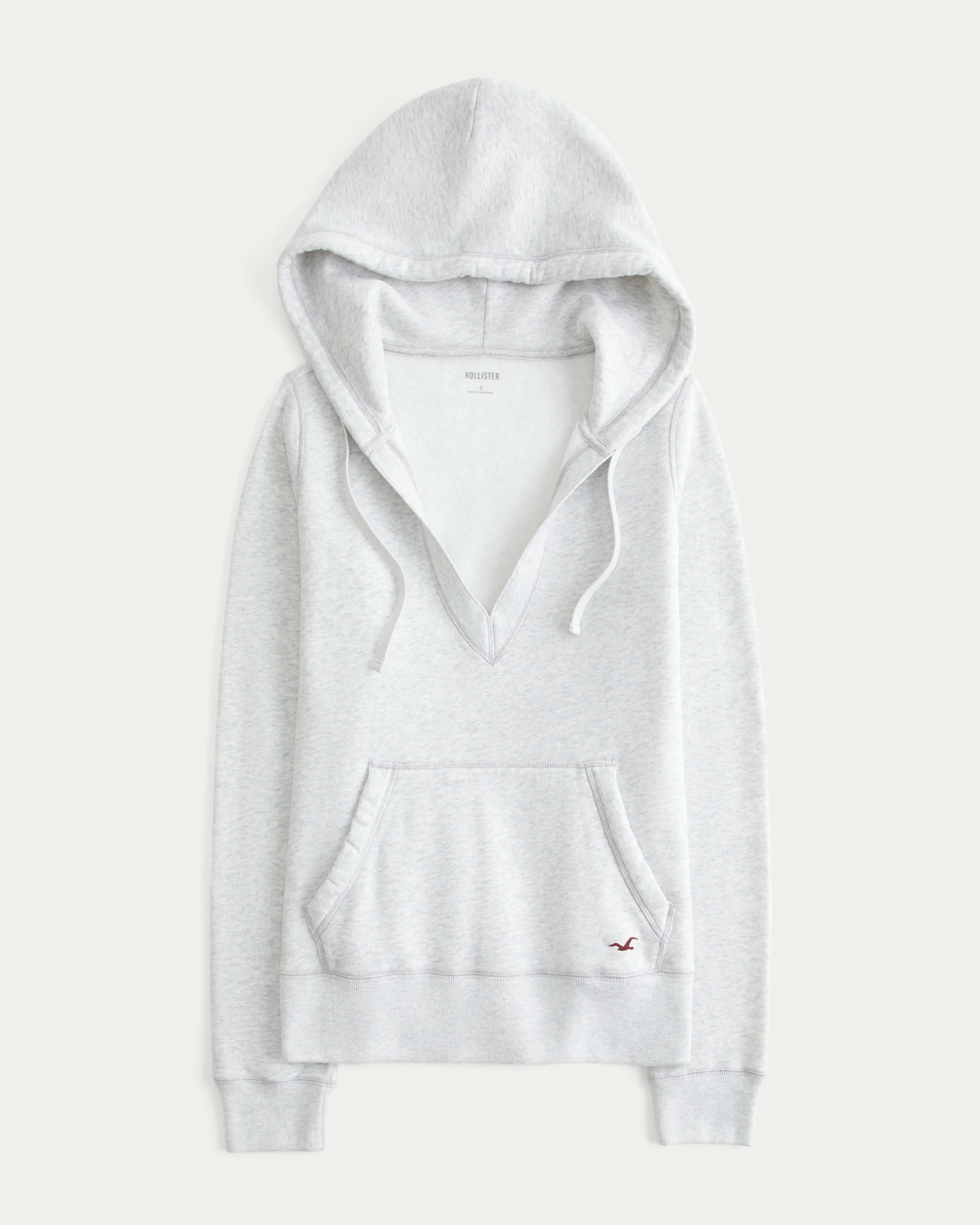 Hollister Feel Good Faux Fur Trim V-Neck Hoodie
