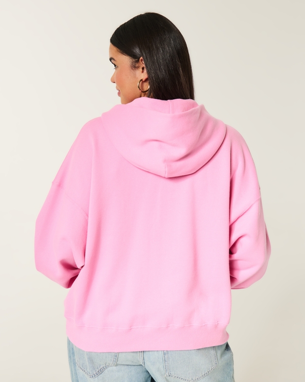Women's Hollister Feel Good Easy Zip-Up Xoxo Graphic Hoodie