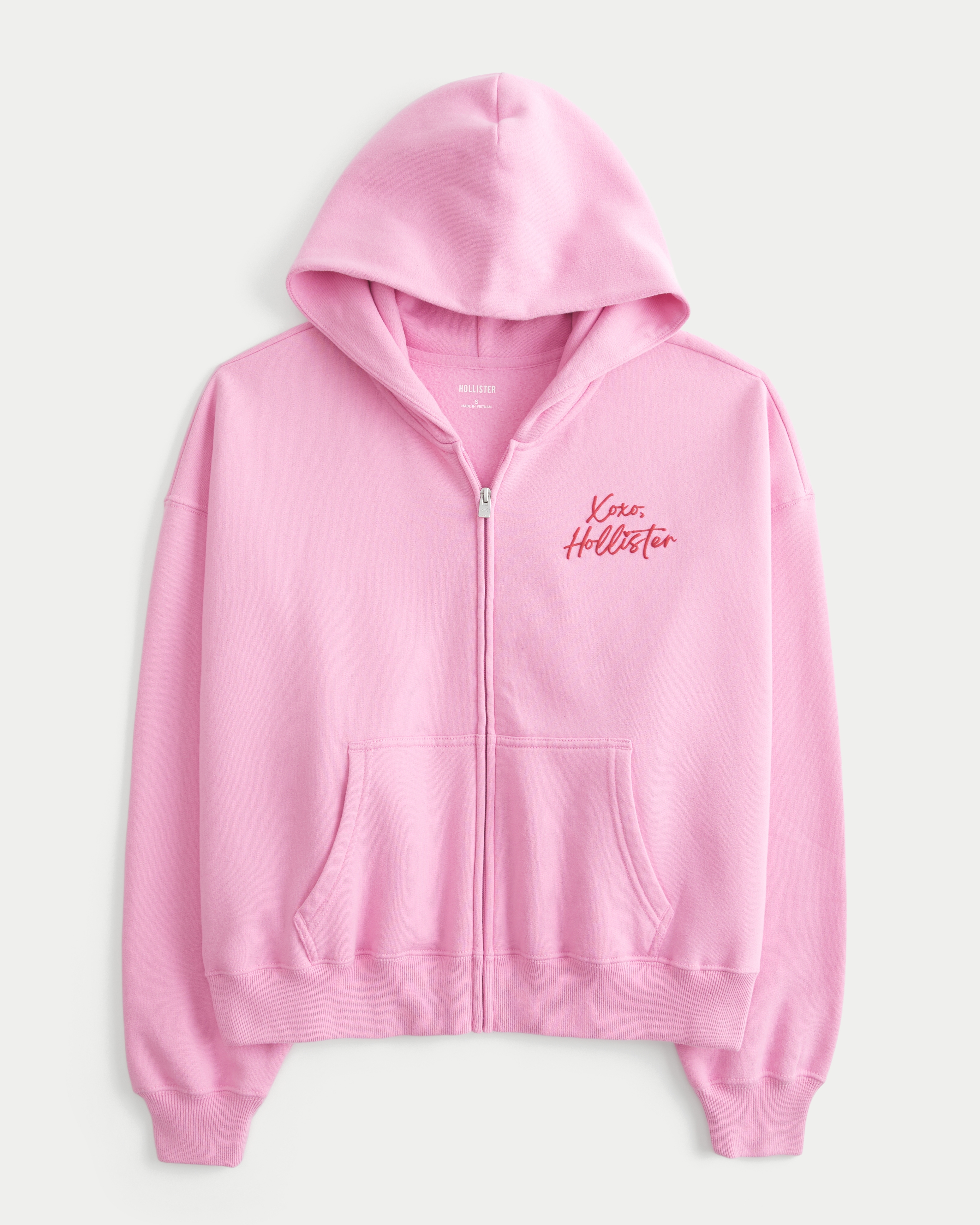 Hollister Feel Good Easy Zip-Up Xoxo Graphic Hoodie | Liberty Center