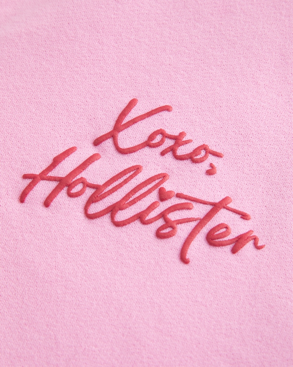Women's Hollister Feel Good Easy Zip-Up Xoxo Graphic Hoodie