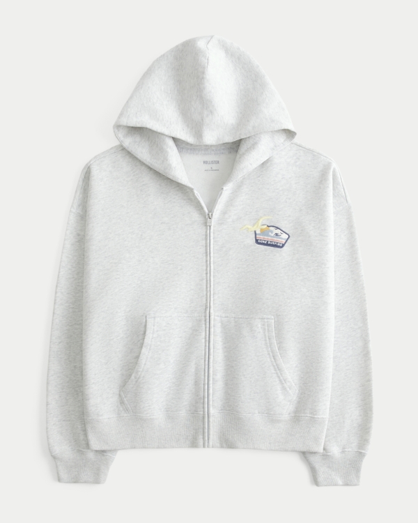 Women's Hollister Feel Good Senior Spring Break Graphic Zip-Up