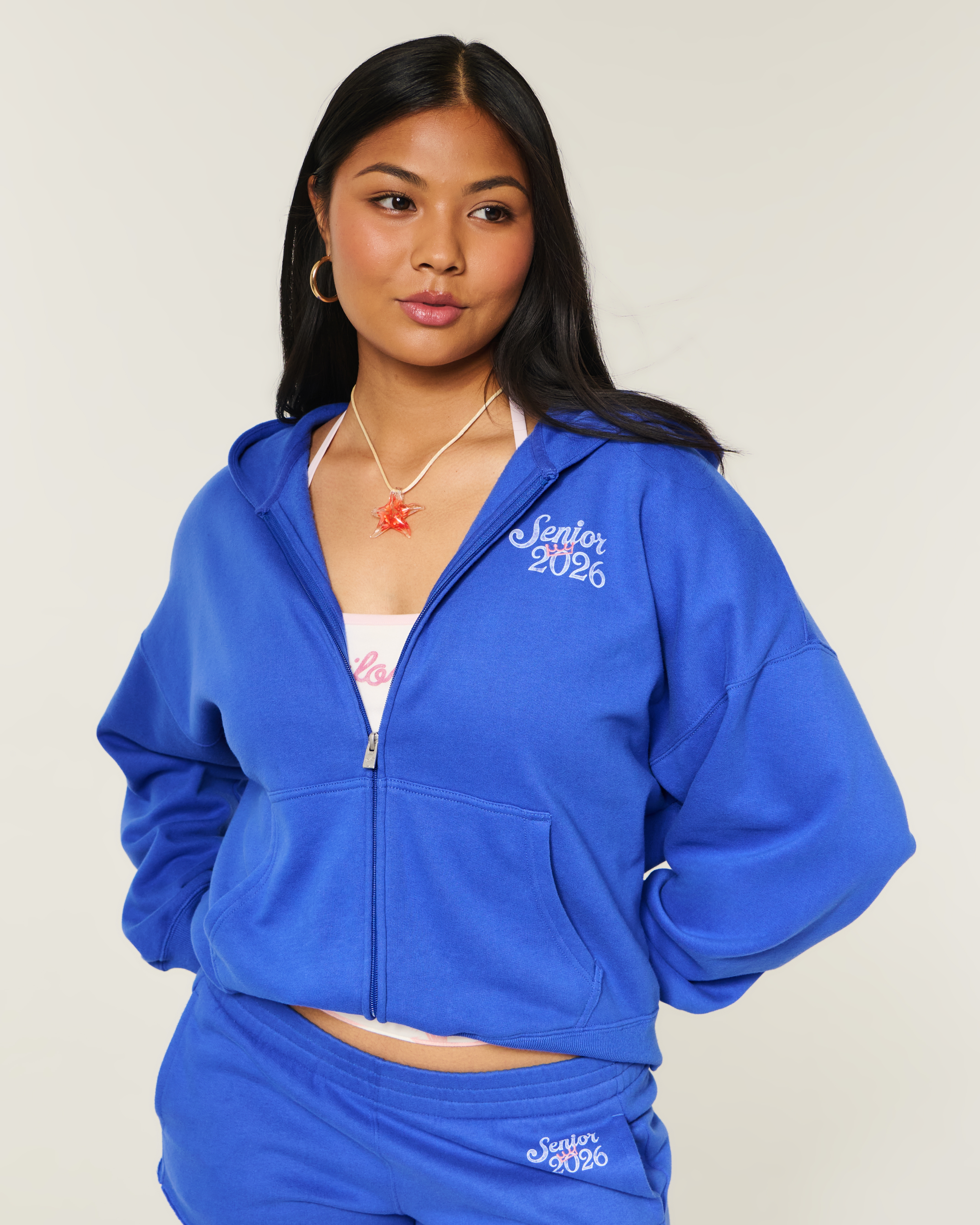 Hollister Feel Good Senior 2026 Graphic Zip-Up Hoodie | Liberty Center