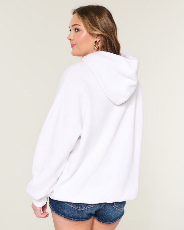 Hollister Feel Good Oversized Floral Graphic Hoodie, White view 2