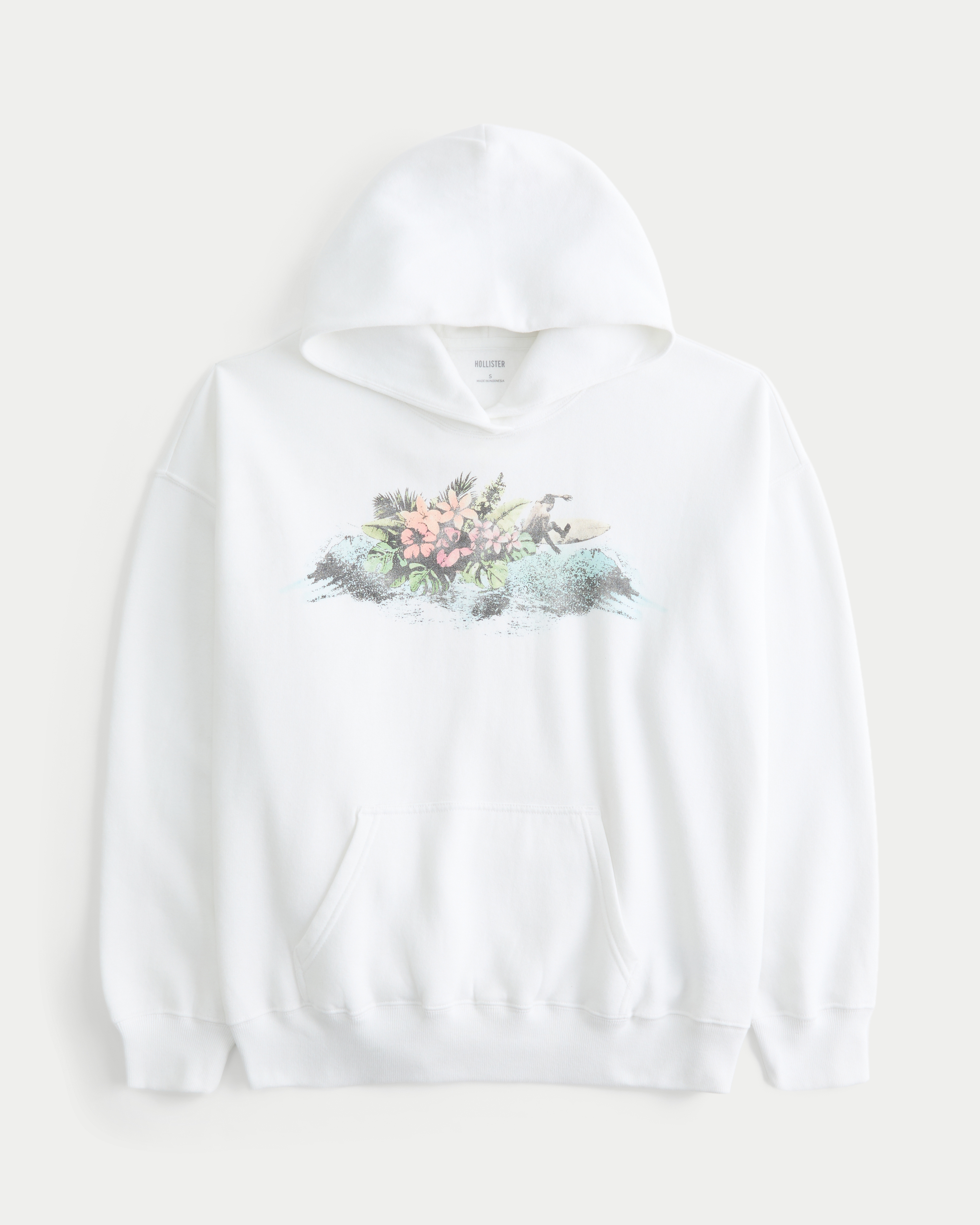 Hollister Feel Good Oversized Floral Graphic Hoodie