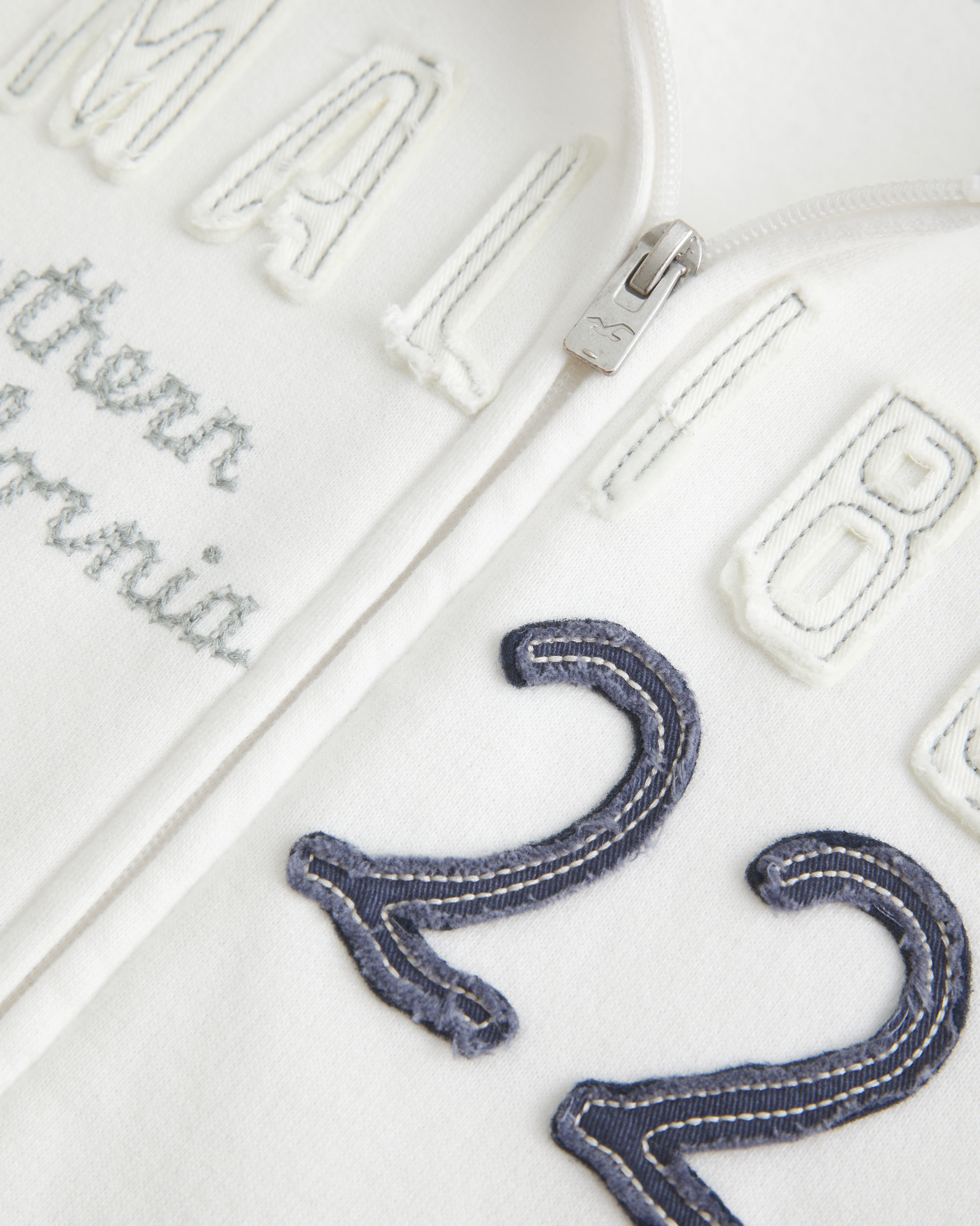 Hollister Feel Good Waffle Lined Hood Zip-Up Malibu Graphic Hoodie